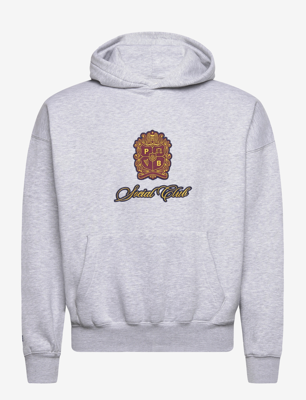 Prohibited - Emblem Patch Hoodie - hættetrøjer - grey melange - 0