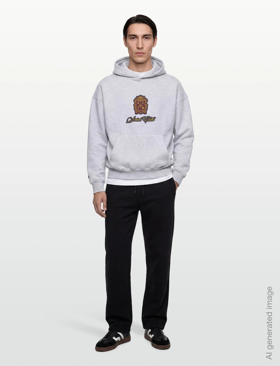 Prohibited - Emblem Patch Hoodie - kapuzenpullover - grey melange - 0