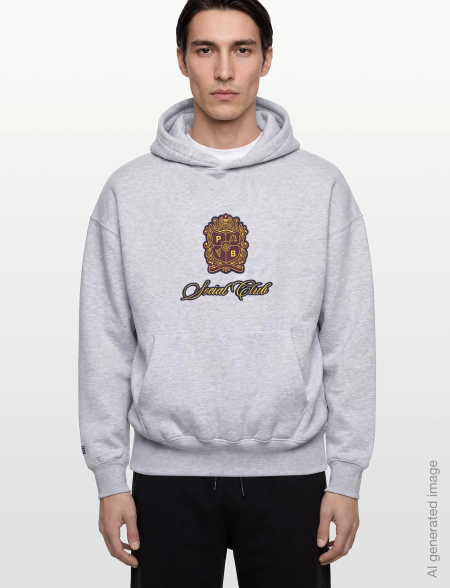 Prohibited - Emblem Patch Hoodie - kapuzenpullover - grey melange - 3
