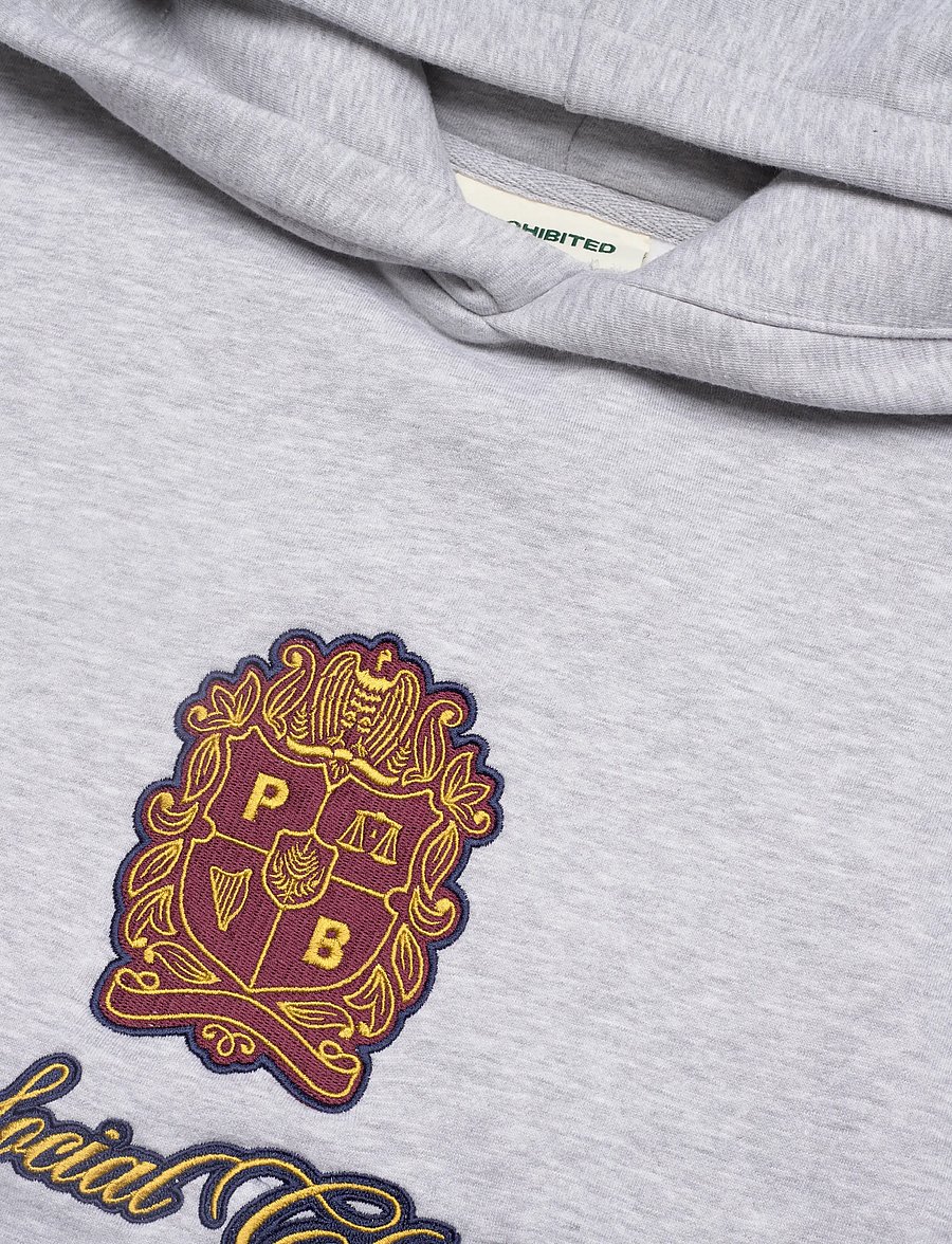 Prohibited - Emblem Patch Hoodie - kapuzenpullover - grey melange - 5