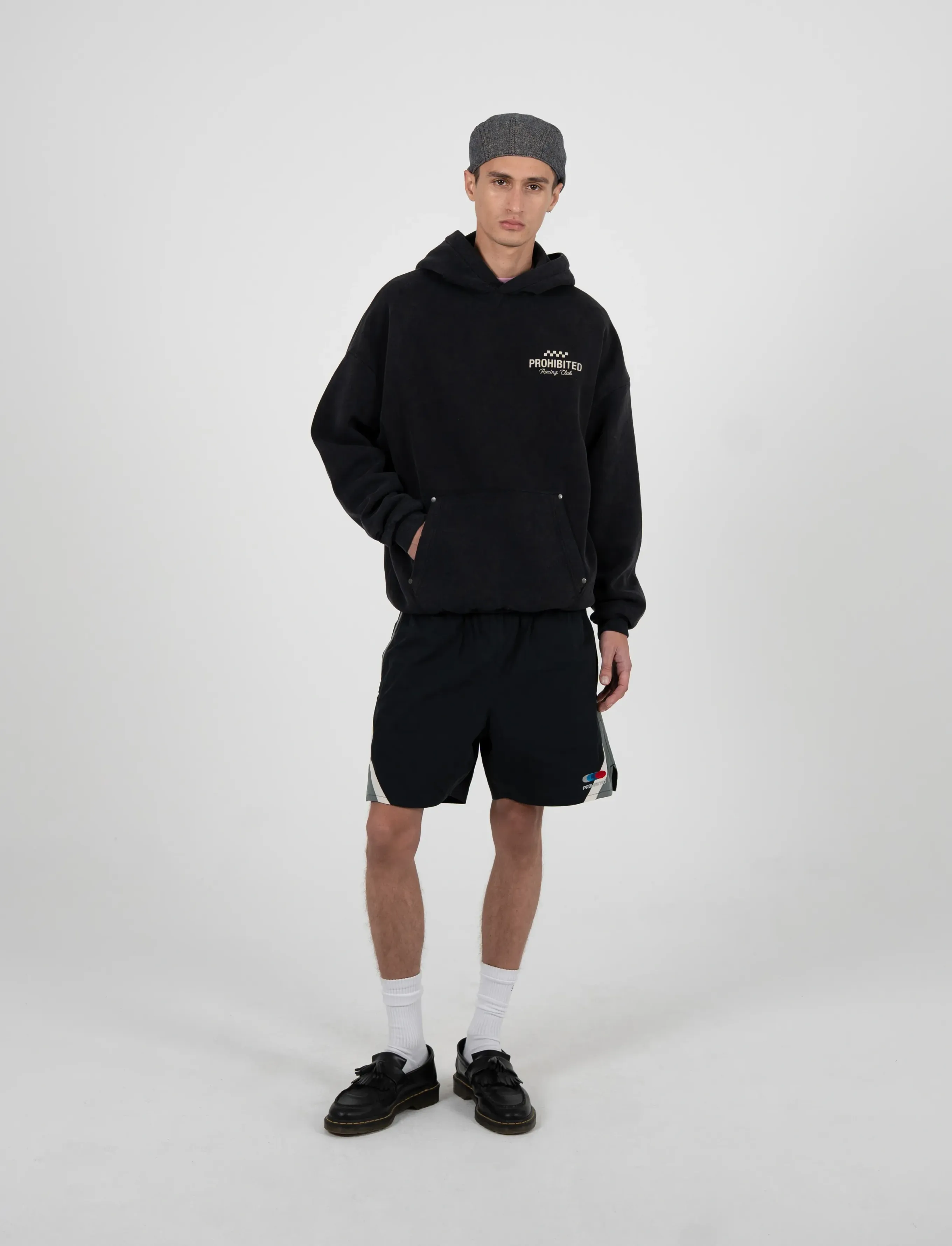 Prohibited Racing Club Hoodie Black (Sw), M, Sweatshirts & Hoodies, Schwarz - Männerswear