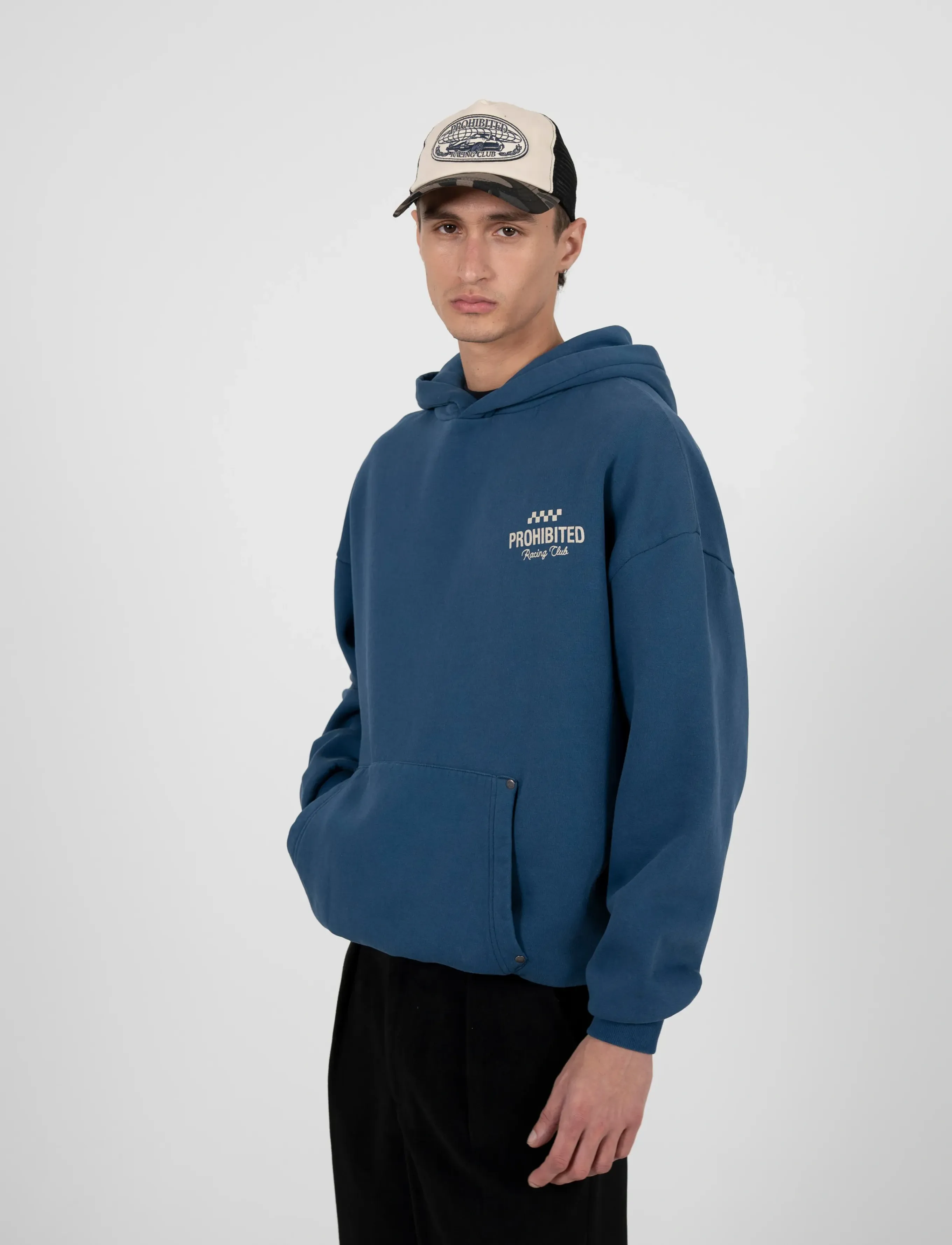 Prohibited Racing Club Hoodie Blue (SW) - Sweatshirts - BLUE (SW) / blue