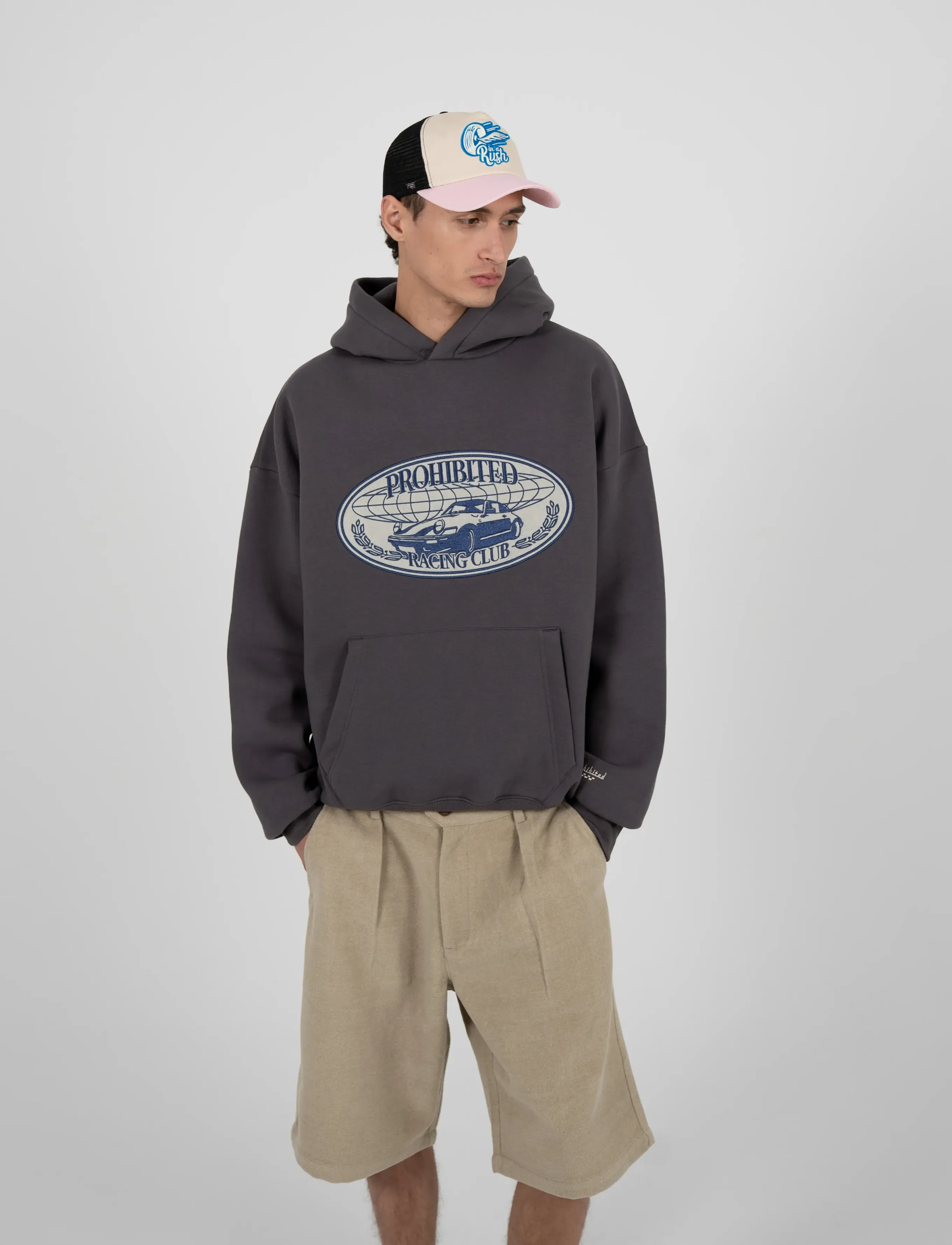Prohibited - Racecore Hoodie Slate Blue - vårjackor - slate blue - 3