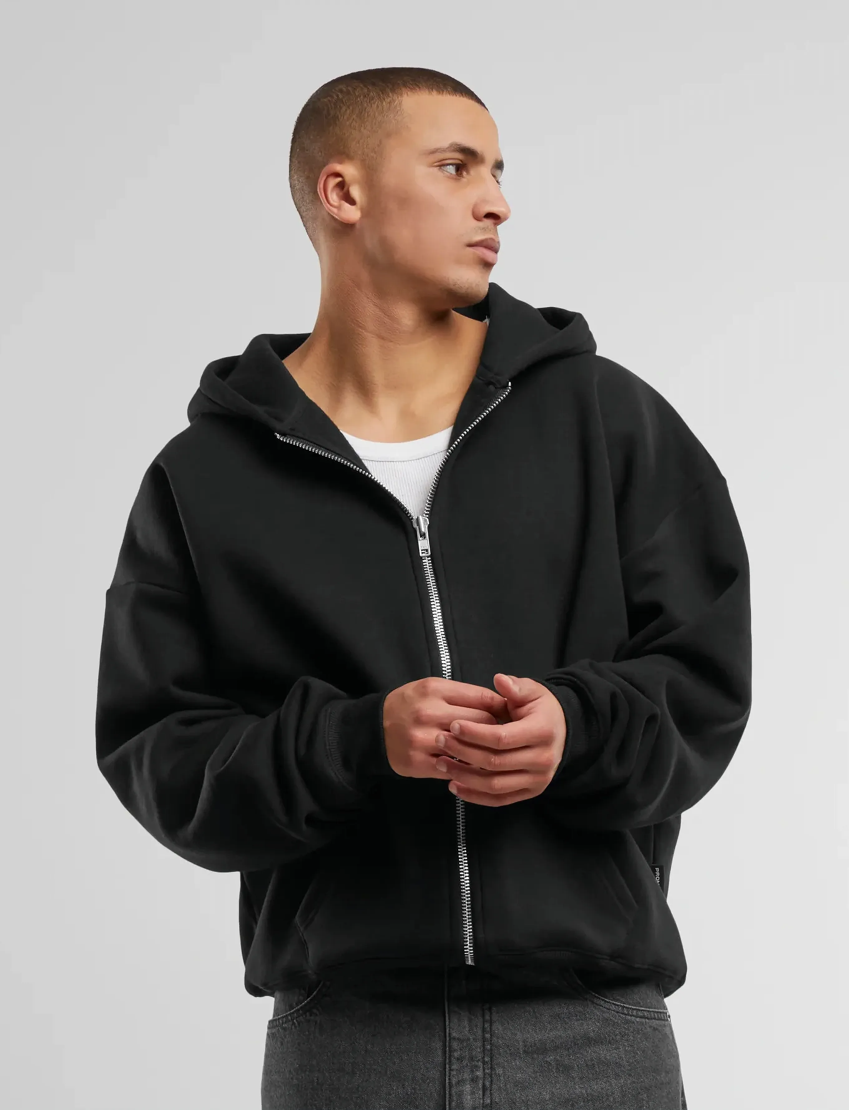 Prohibited Oversized Zip-Hoodie Black, L, Sweatshirts & Hoodies, Schwarz - Frauen