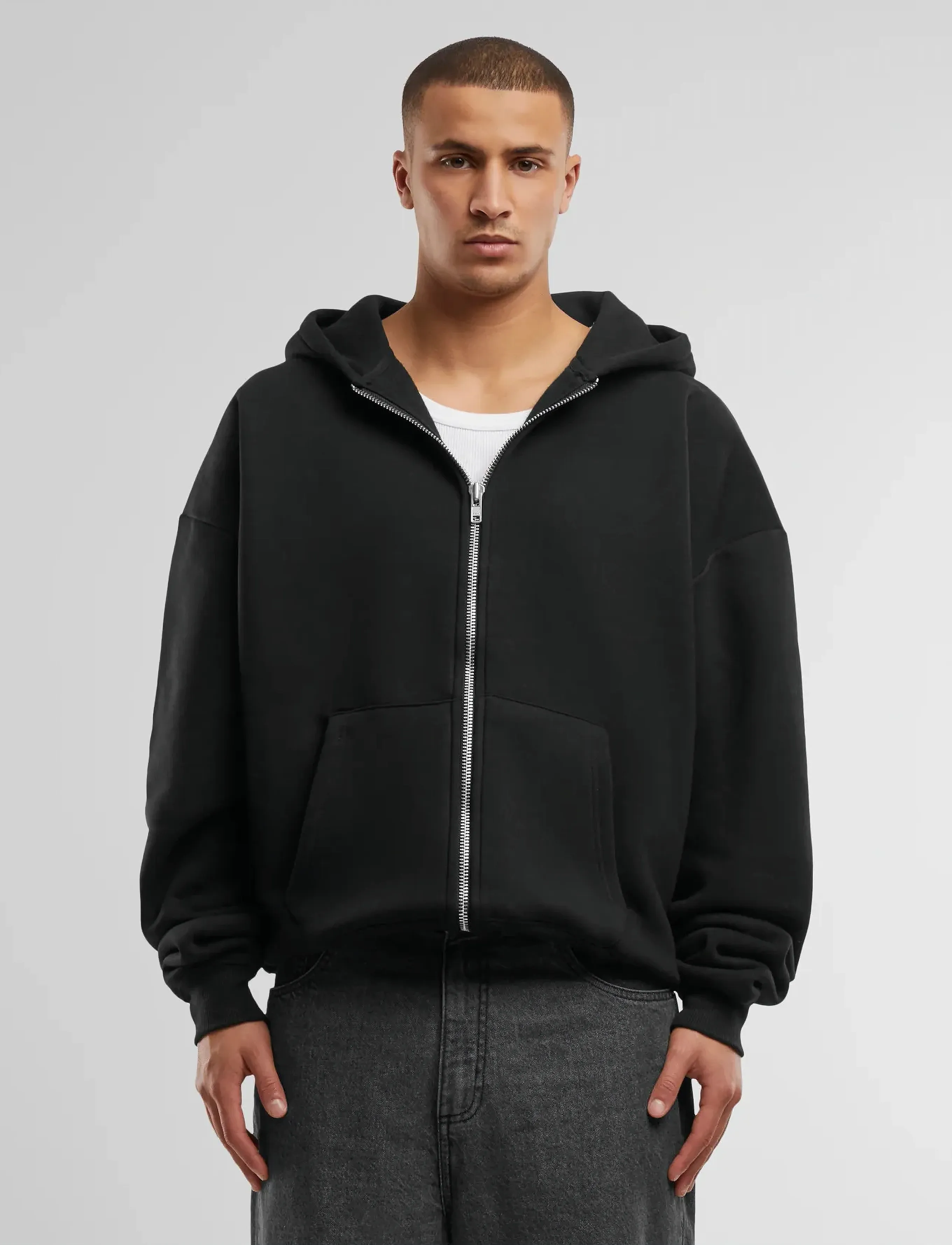 Prohibited - Oversized Zip-Hoodie Black - hoodies - black - 3