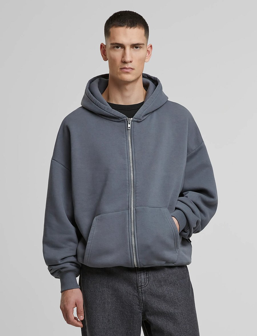 Prohibited - Oversized Zip-Hoodie Grey Melange - kapuutsiga pusad - grey melange - 2