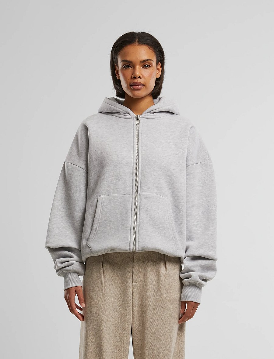 Prohibited - Oversized Zip-Hoodie Grey Melange - kapuzenpullover - grey (stone washed) - 4