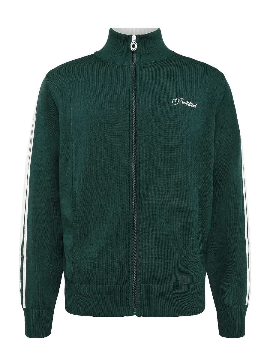 Prohibited - Varsity Knitted Trackjacket - varsity-jacken - dark green - 1