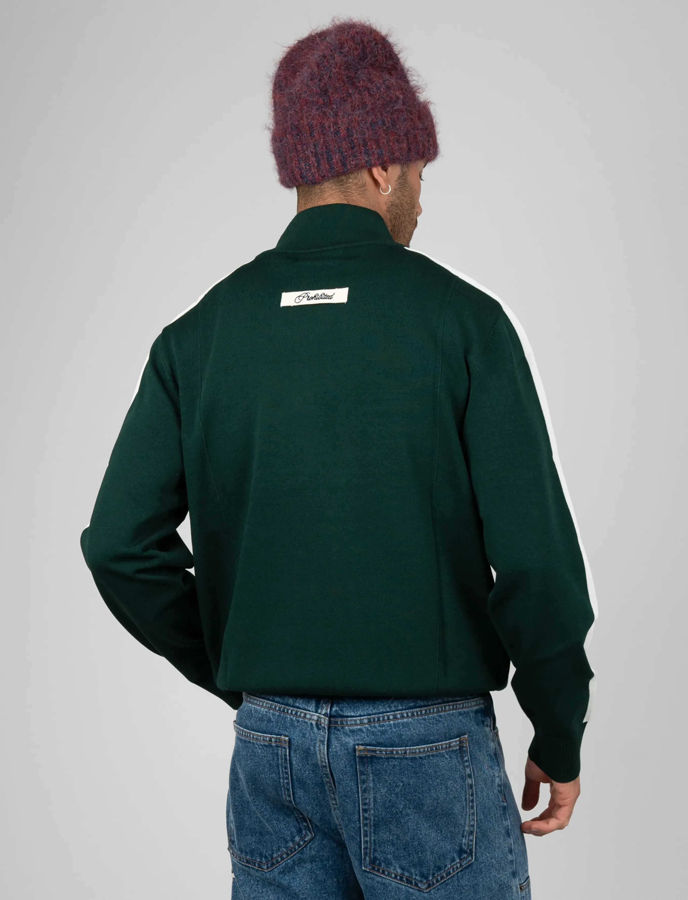 Prohibited - Varsity Knitted Trackjacket - varsity-jacken - dark green - 3
