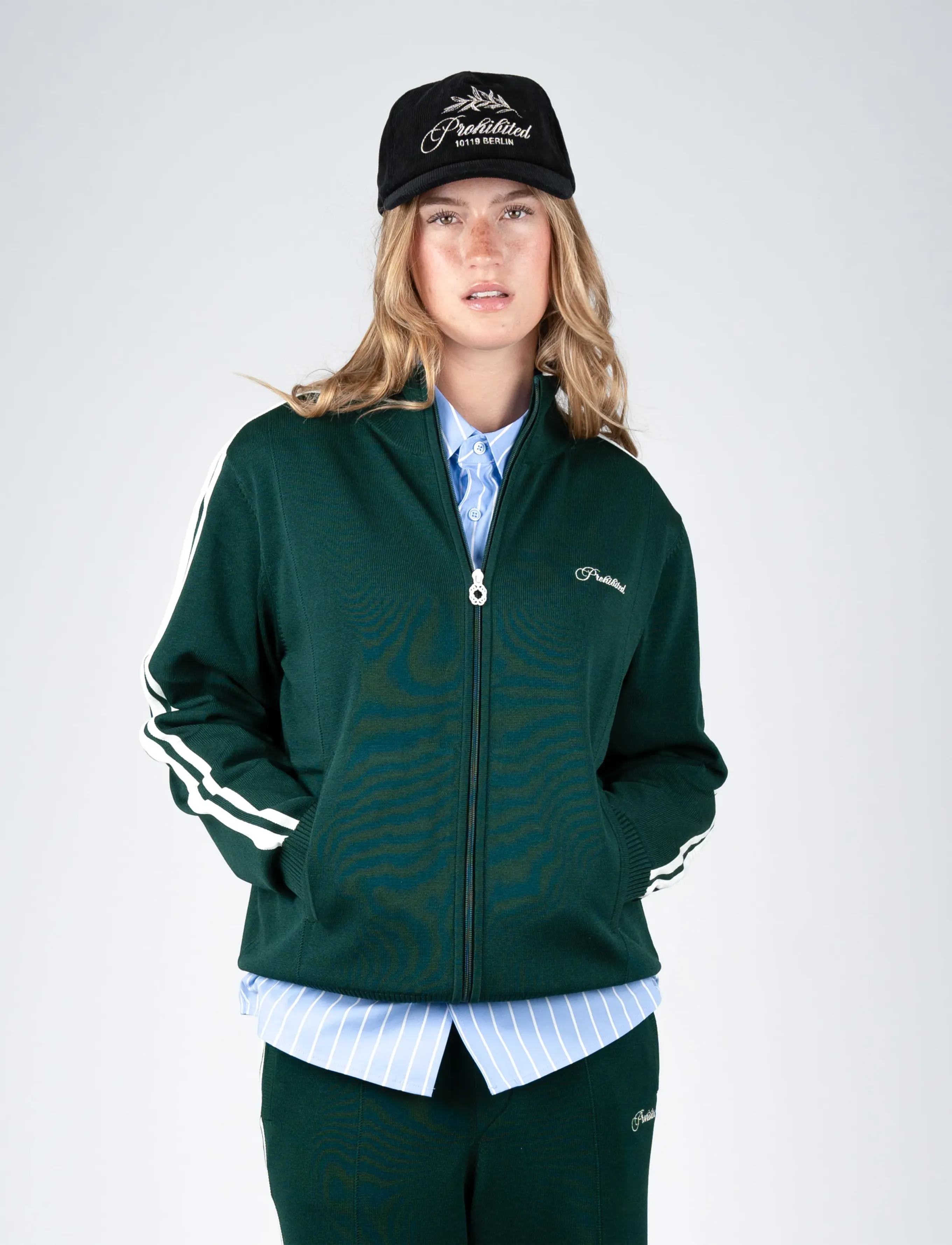 Prohibited - Varsity Knitted Trackjacket - varsity-jacken - dark green - 5