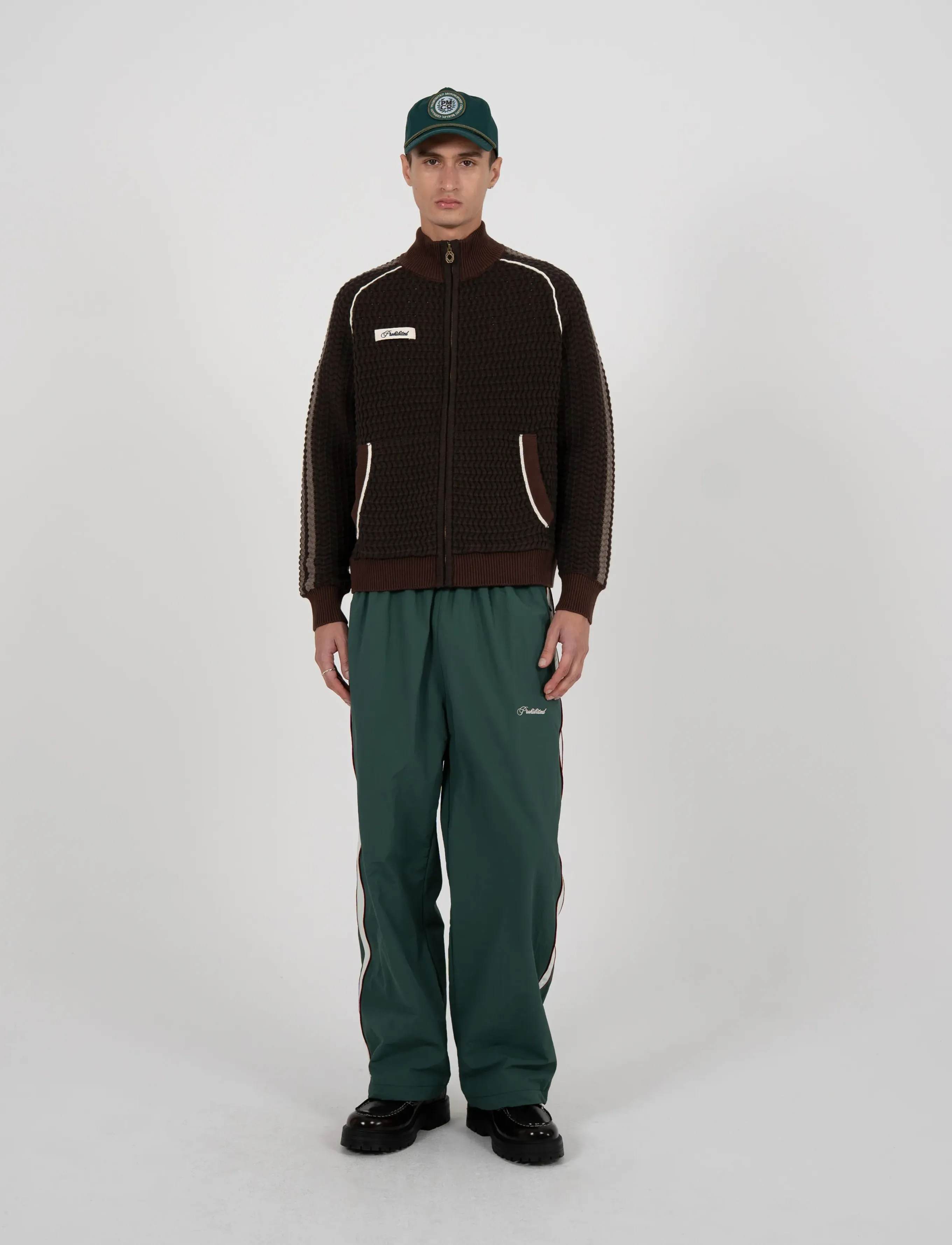 Prohibited Trail Braking Trackjacket Brown - Strickmode - BROWN / brown