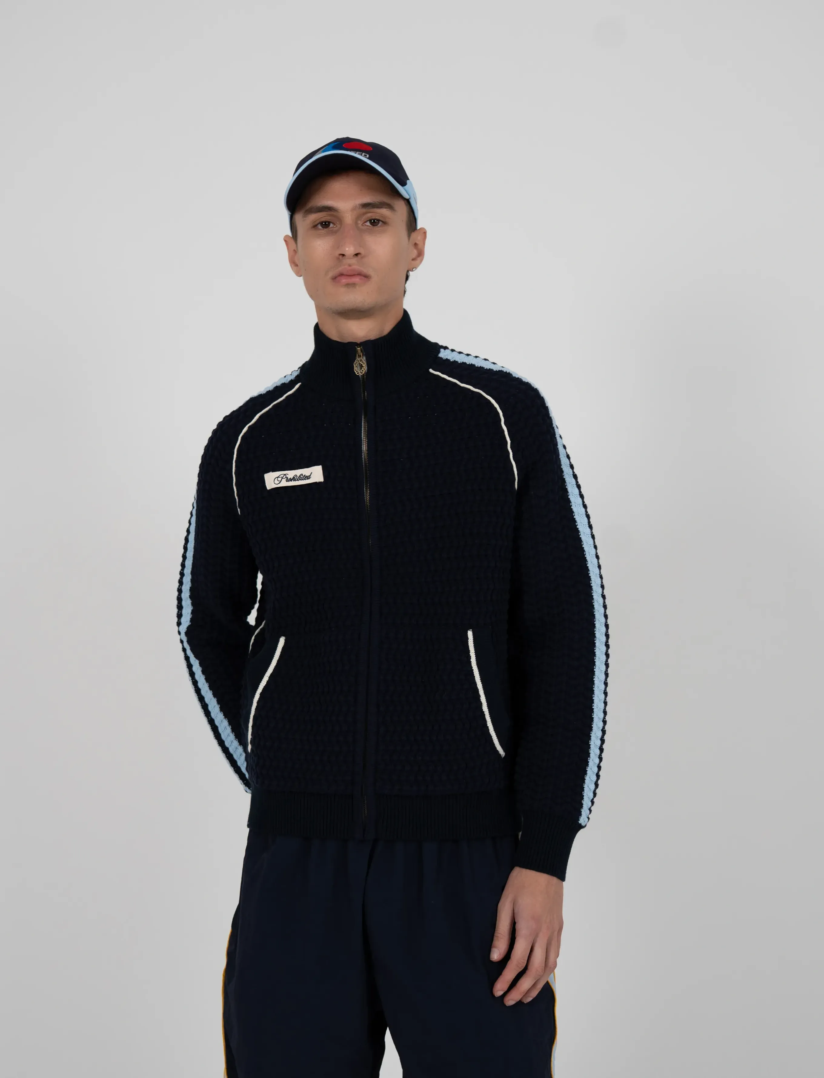 Prohibited Trail Braking Trackjacket Navy, Mænd, Strikket Træningsjakke, Navy, Str: XL