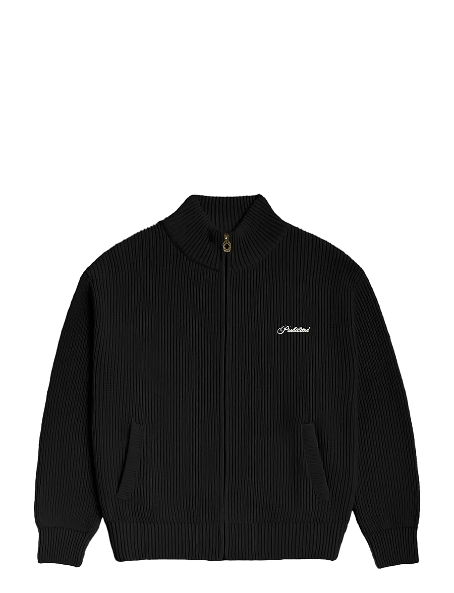 Prohibited - Campus Knit Jacket - sügisjoped - black - 1