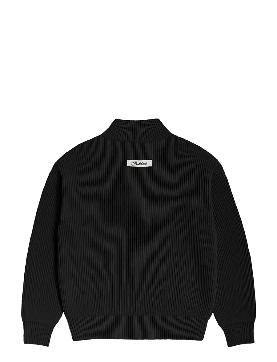 Prohibited - Campus Knit Jacket - sügisjoped - black - 2