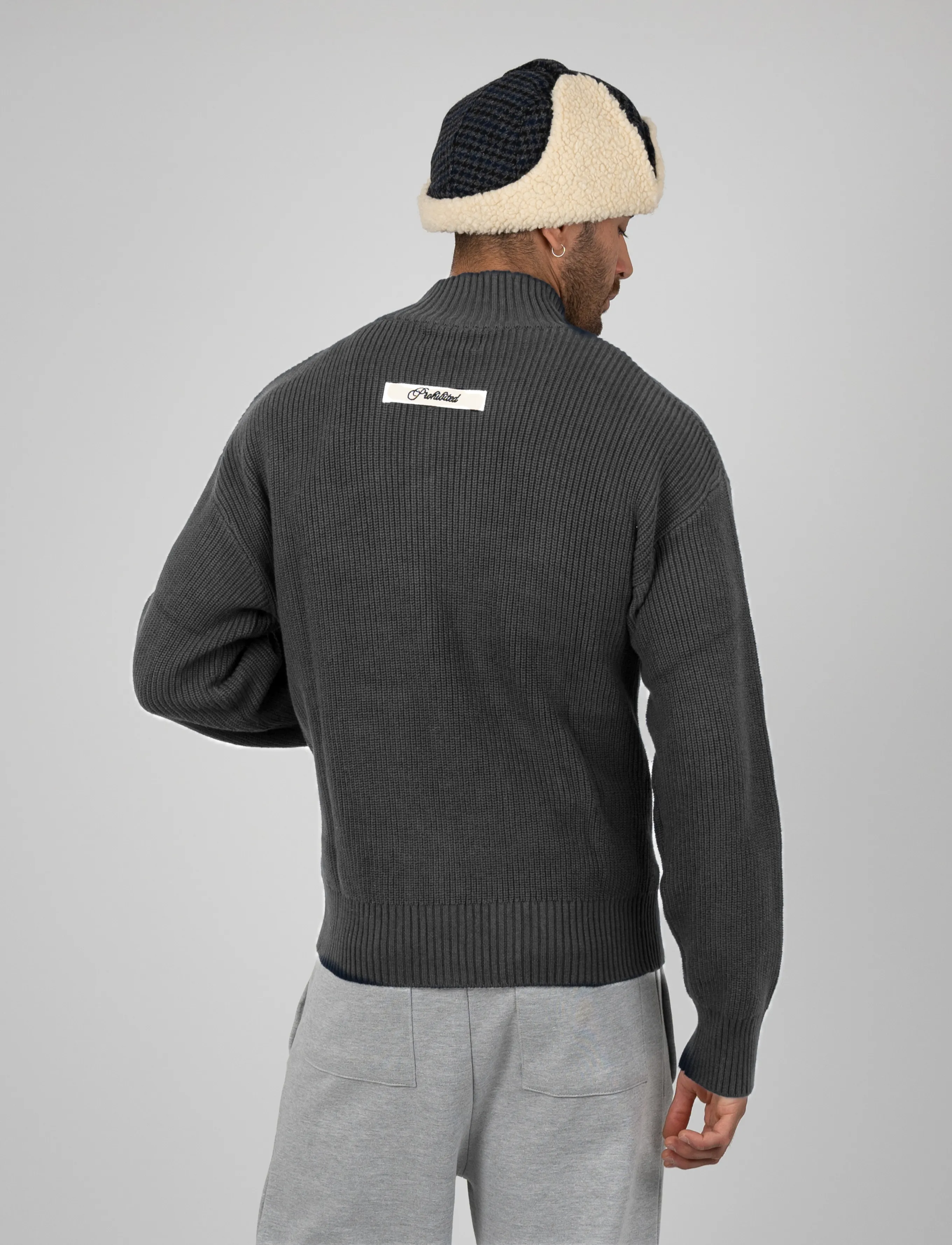 Prohibited - Campus Knit Jacket - dark grey - 4