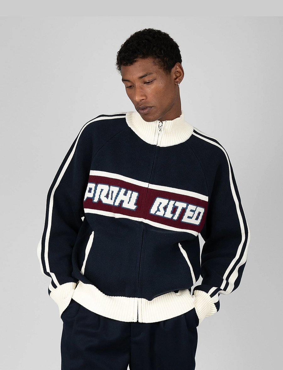 Prohibited - Letterman Knit Jacket - varsity jackor - navy - 3