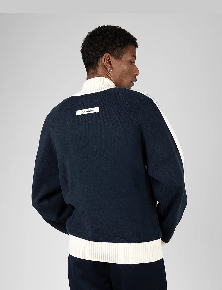 Prohibited - Letterman Knit Jacket - varsity jackor - navy - 4