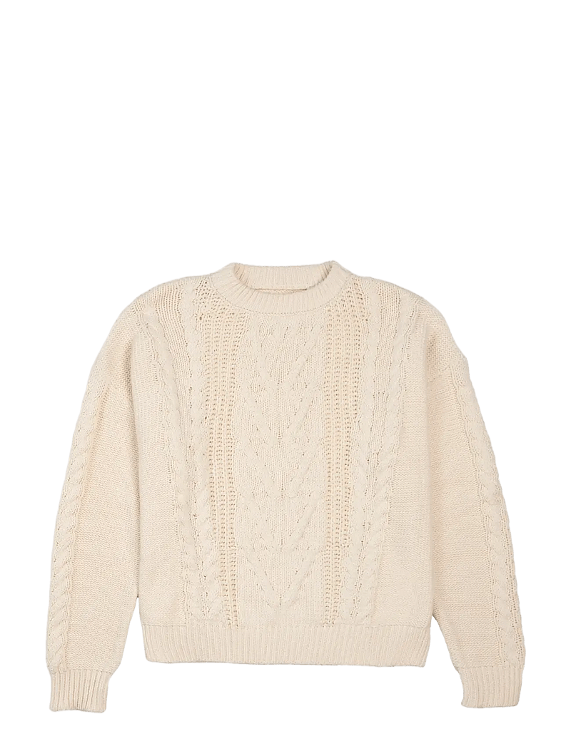 Prohibited - Sunday Cable Knit Sweater - Ümmarguse kaelusega kudumid - cream - 1