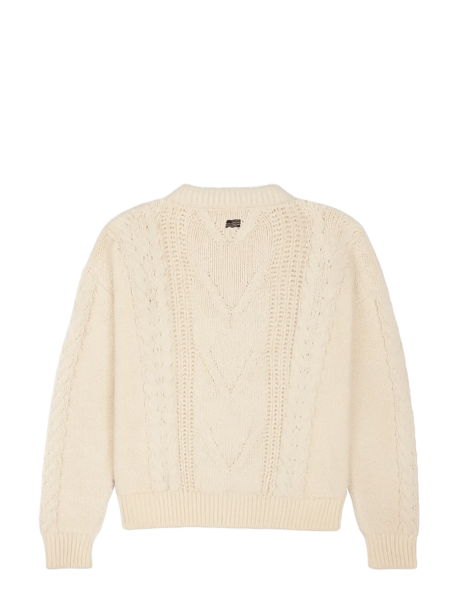 Prohibited - Sunday Cable Knit Sweater - Ümara kaelusega - cream - 2