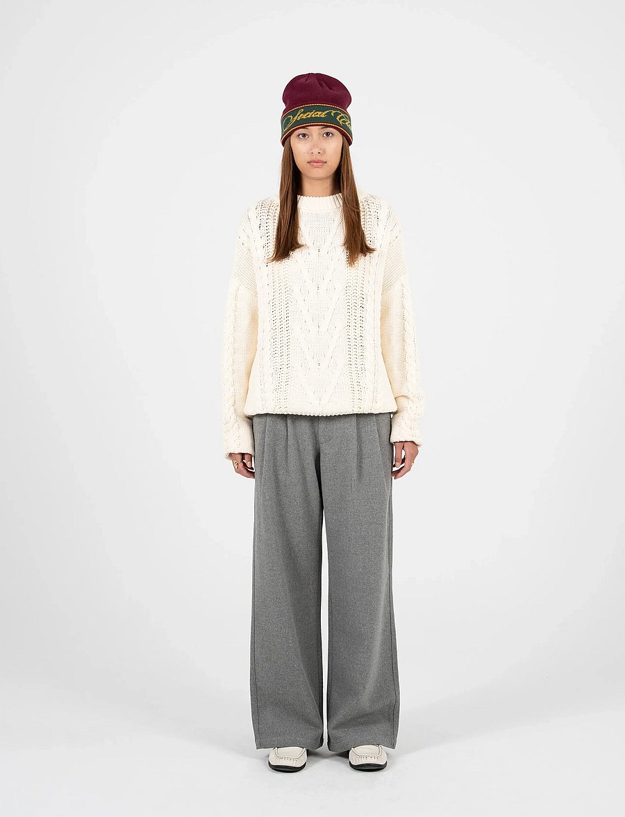 Prohibited - Sunday Cable Knit Sweater - Ümara kaelusega - cream - 3