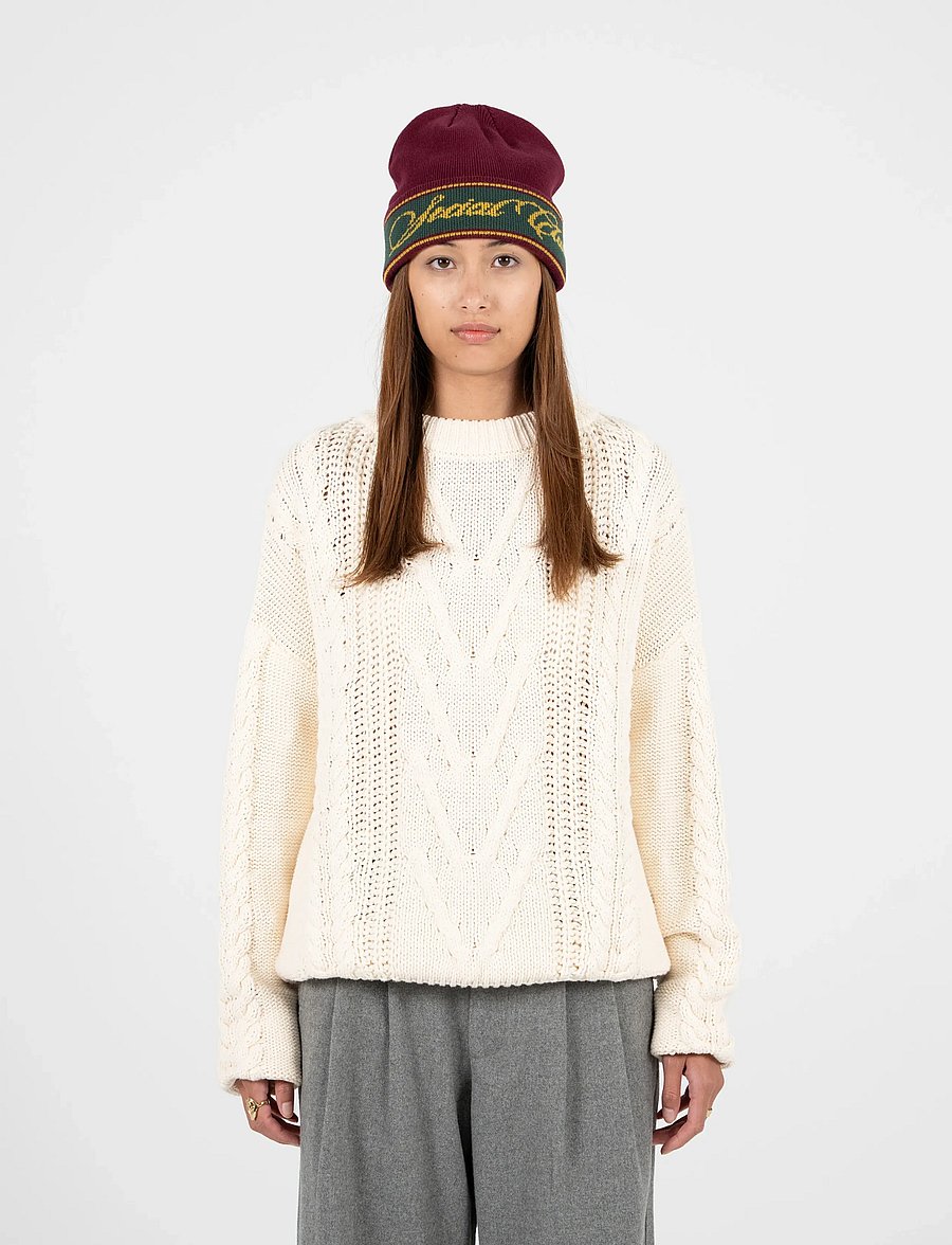 Prohibited - Sunday Cable Knit Sweater - Ümara kaelusega - cream - 4