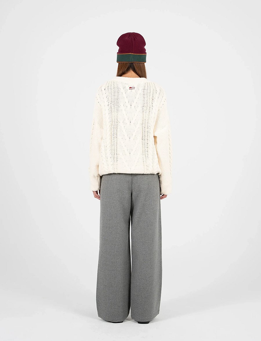 Prohibited - Sunday Cable Knit Sweater - Ümara kaelusega - cream - 5