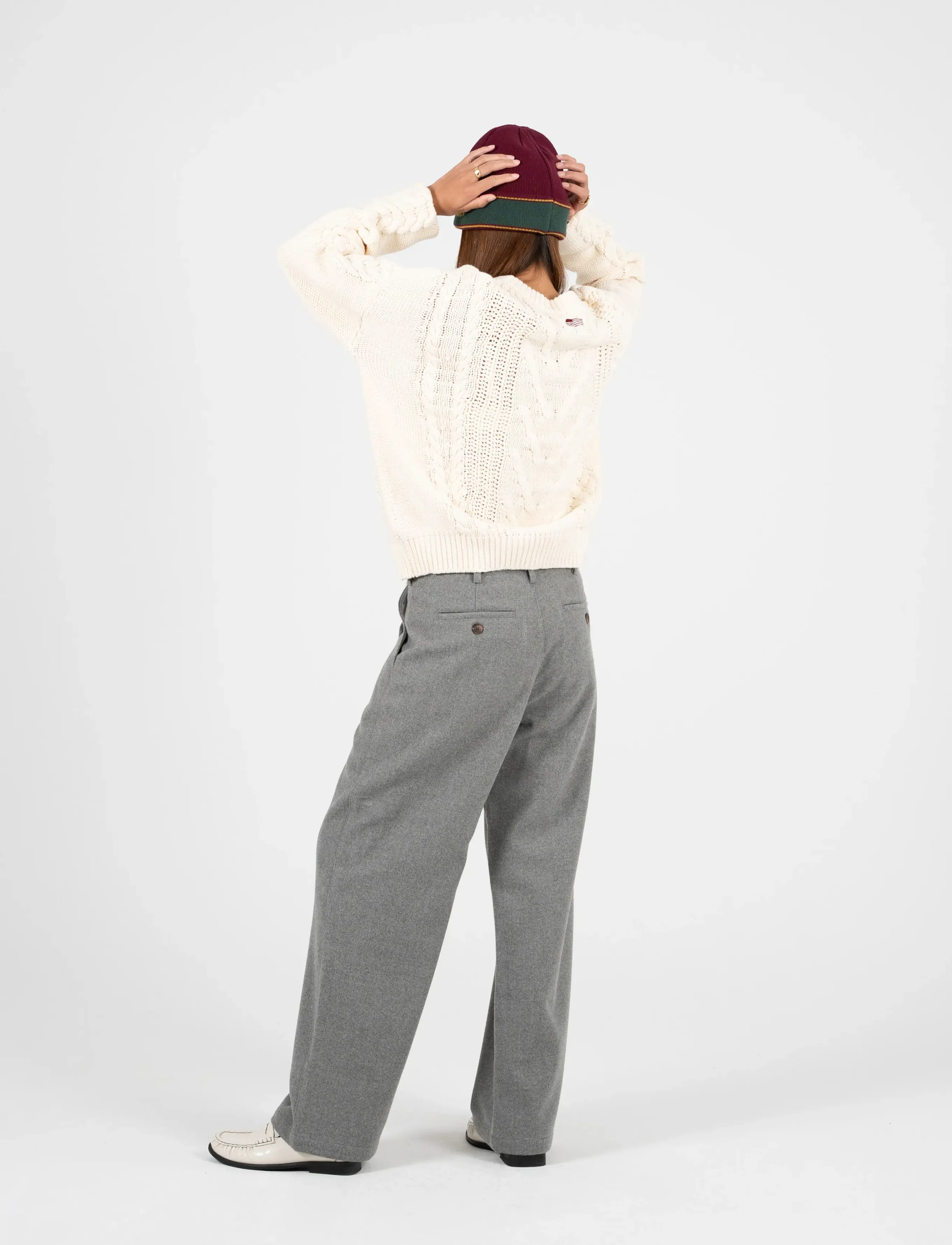 Prohibited Sunday Cable Knit Sweater - For Him - CREAM / cream