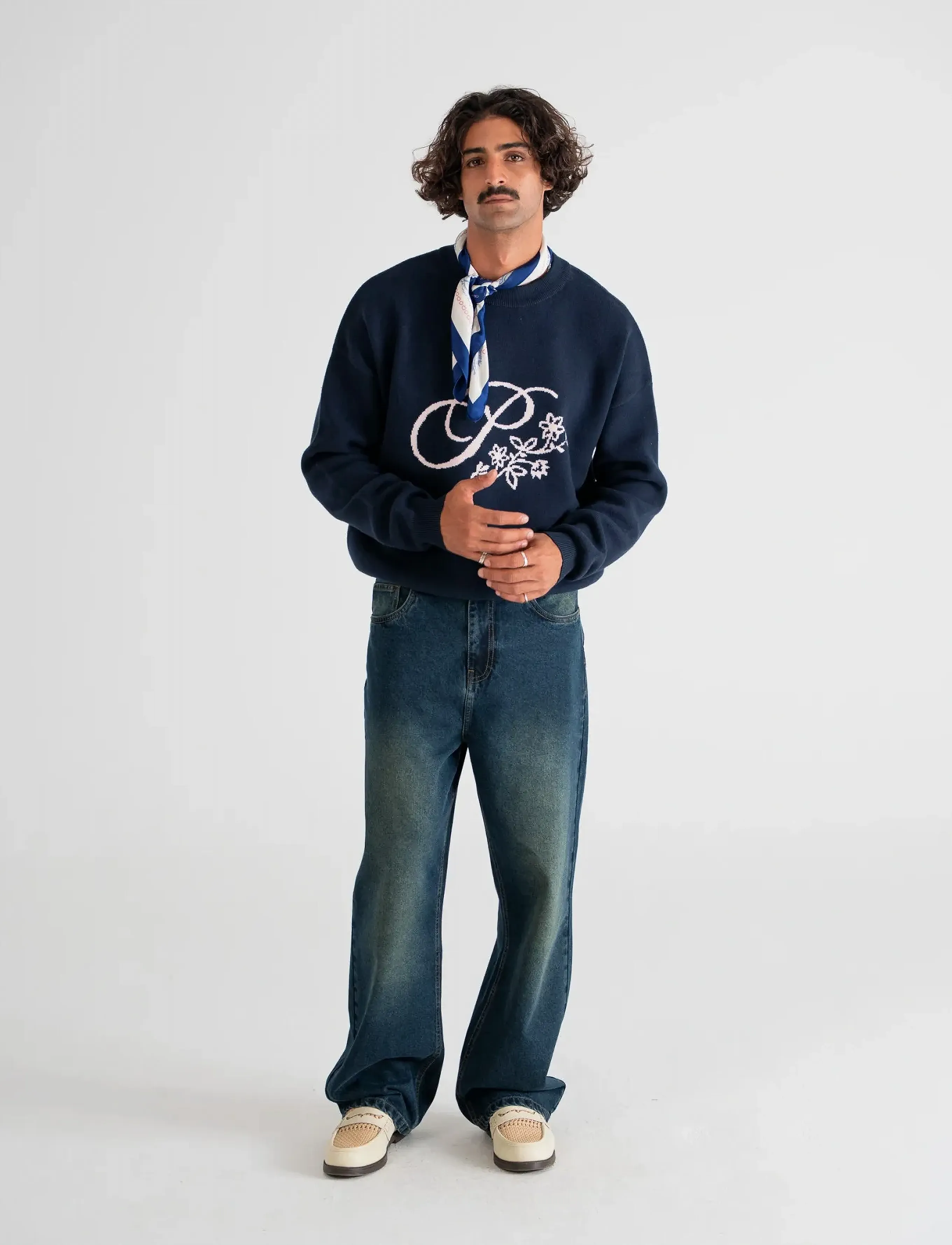 Prohibited - Bloom Knit Sweater - hverdagsstil - navy - 2
