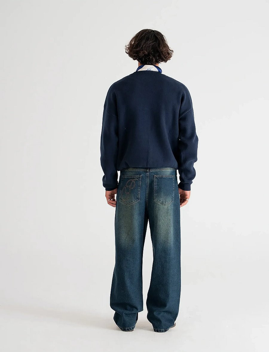 Prohibited - Bloom Knit Sweater - sweatshirts - navy - 3
