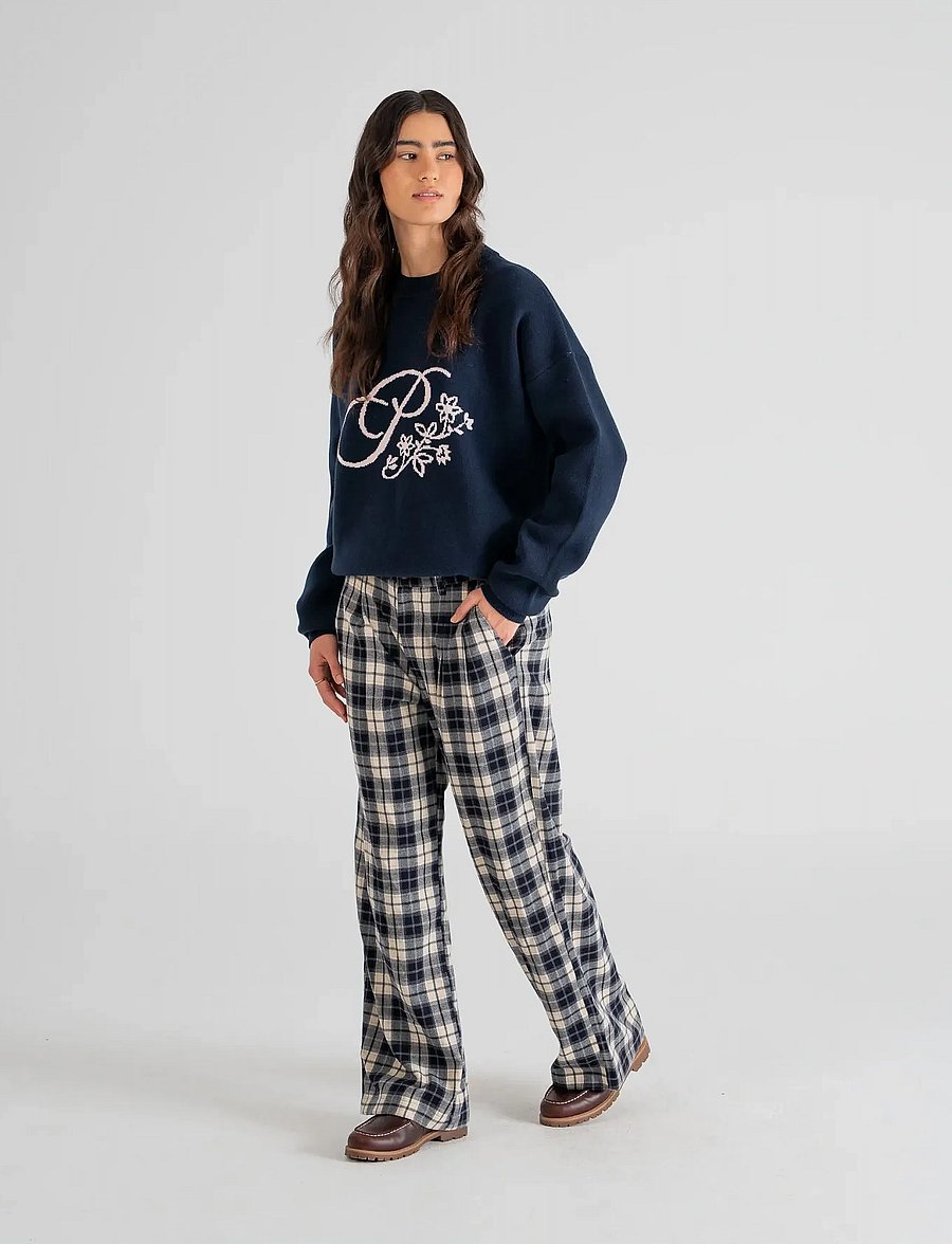 Prohibited - Bloom Knit Sweater - sweatshirts - navy - 5