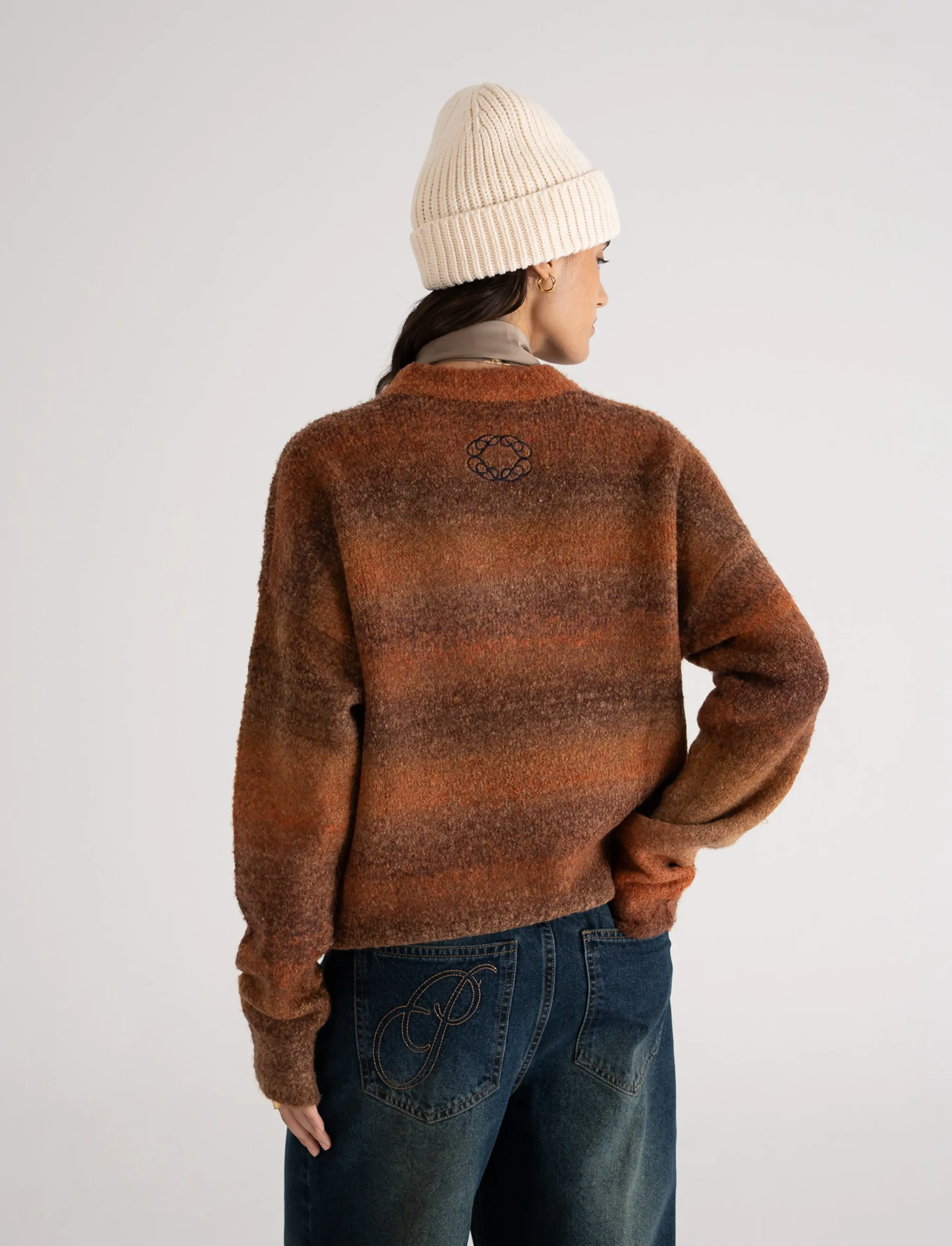 Prohibited - Gradient Knit Sweater - swetry - brown - 3