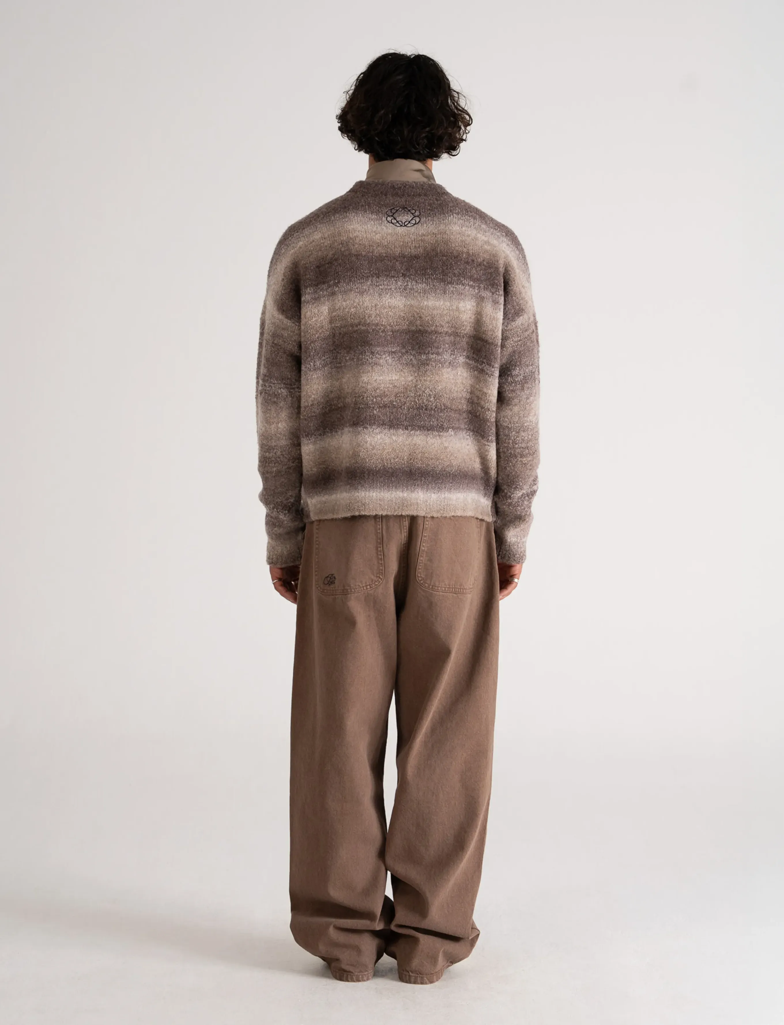 Prohibited Gradient Knit Sweater - Rundhals - GREY / grey
