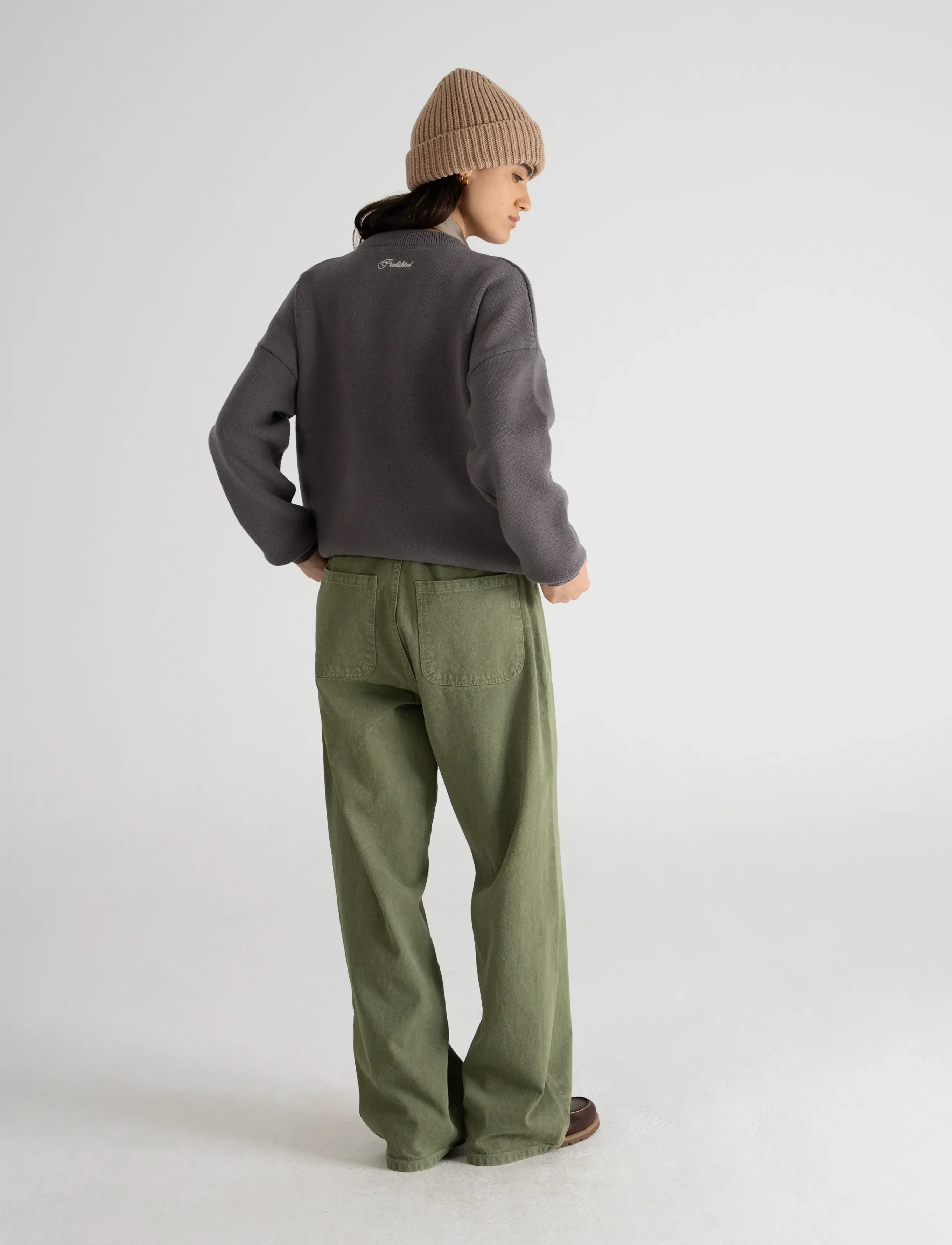 Prohibited Legacy Knit Sweater, M, Knitwear, Grau - Round Necks, Frauen