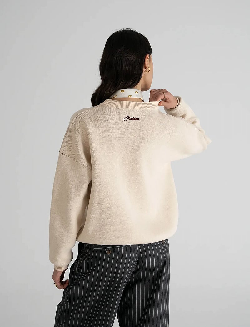 Prohibited - Initial Knit Sweater - rundhalsad - cream - 0