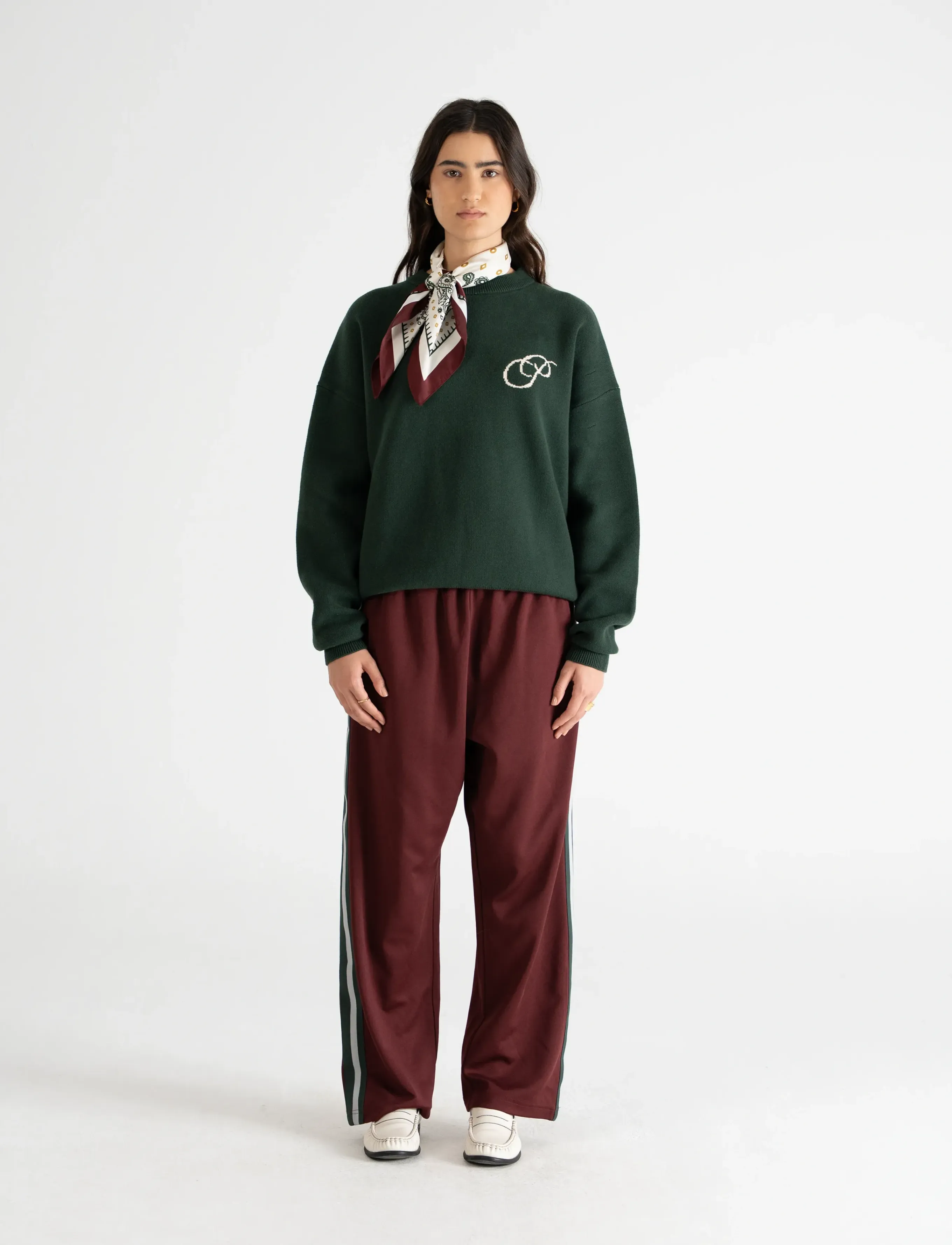 Prohibited - Initial Knit Sweater - round necks - dark green - 2