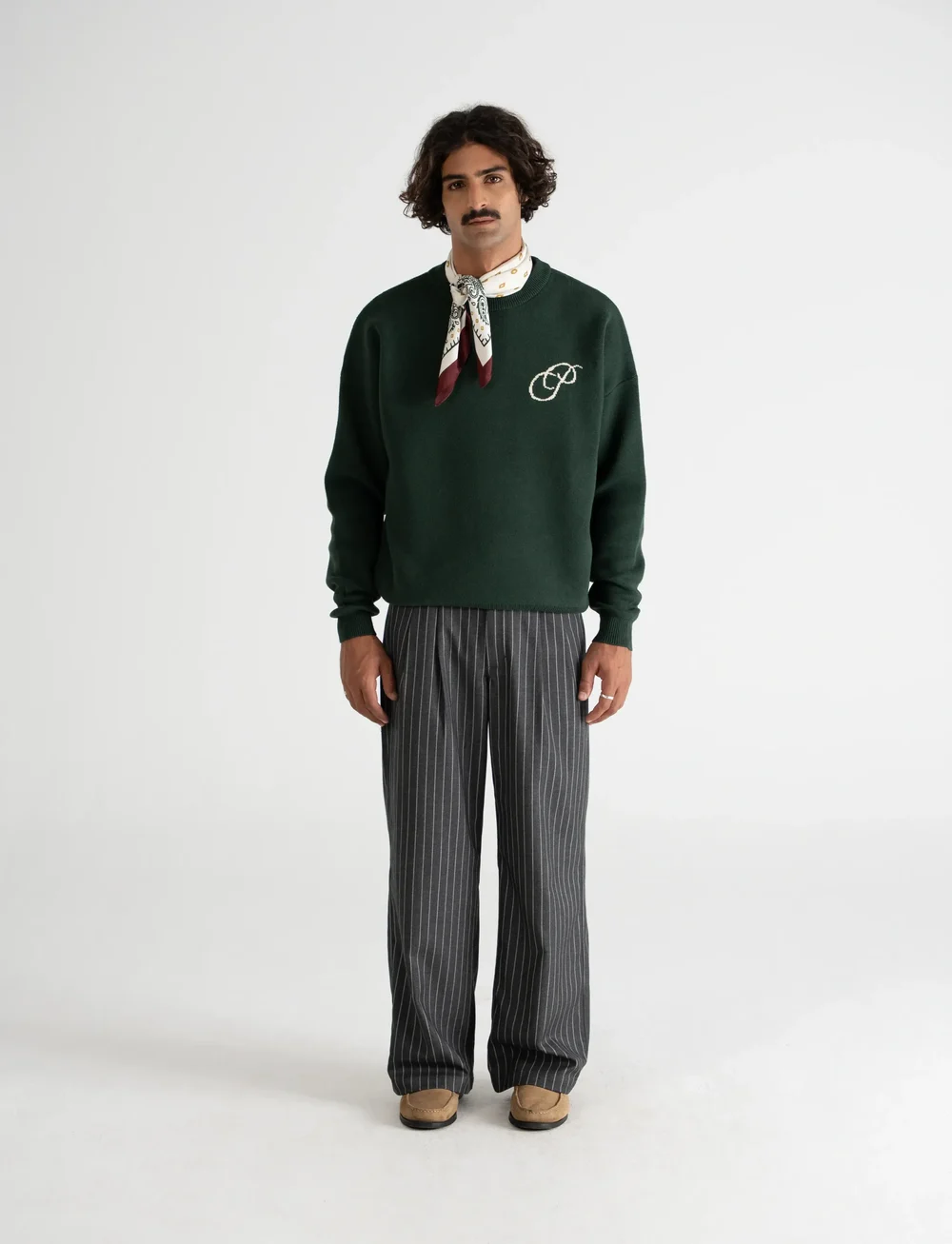 Prohibited - Initial Knit Sweater - Ümmarguse kaelusega kudumid - green - 5