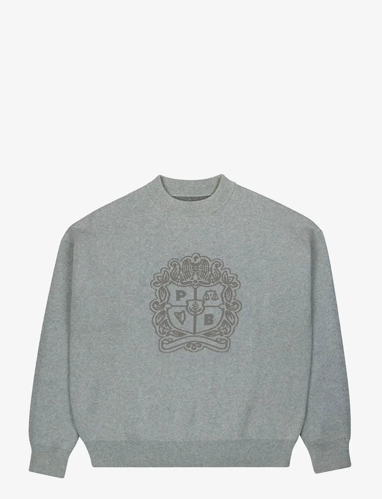 Prohibited - Emblem Knit Sweater - rund hals - grey - 1