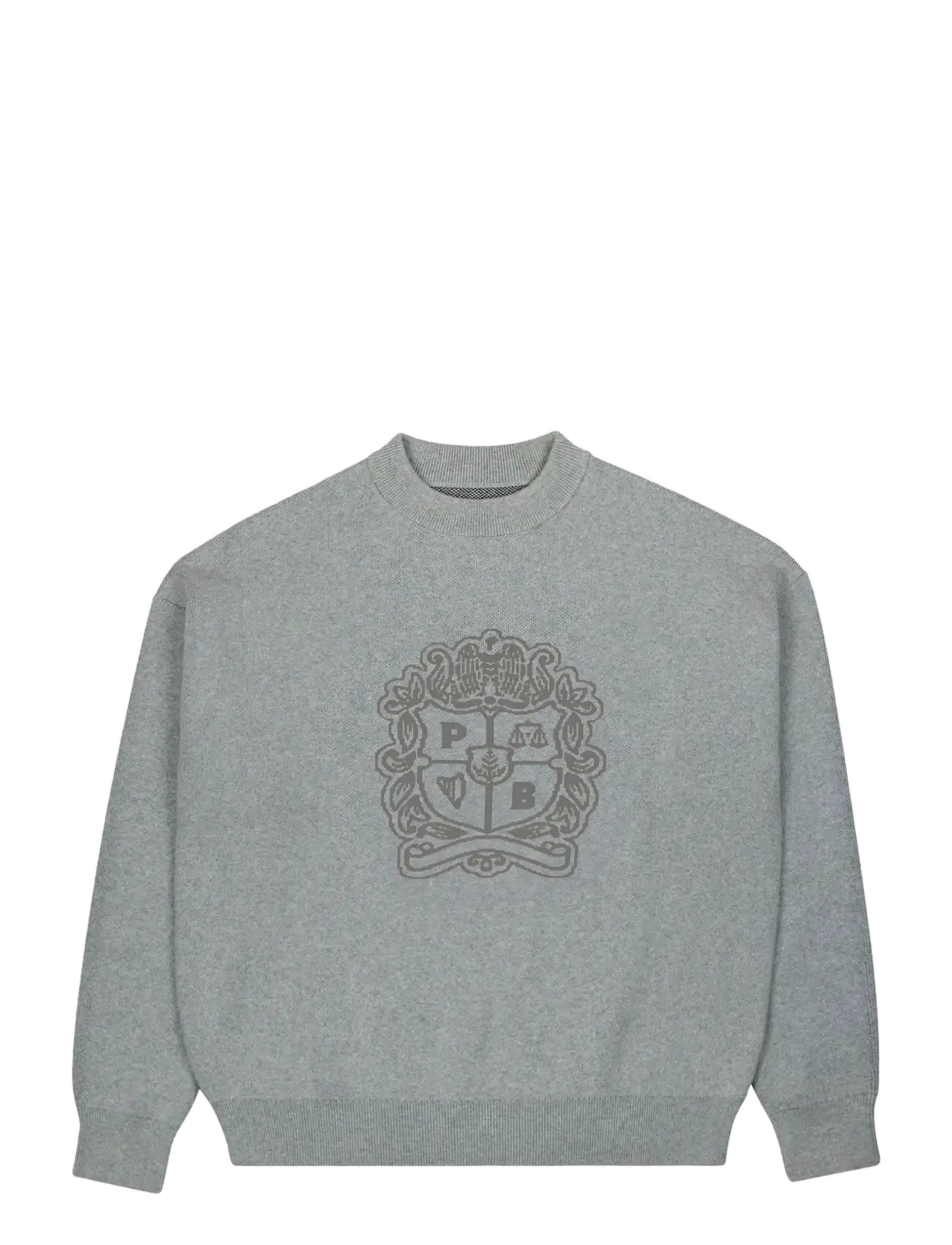 Prohibited Emblem Knit Sweater - Prohibited - GREY / grey