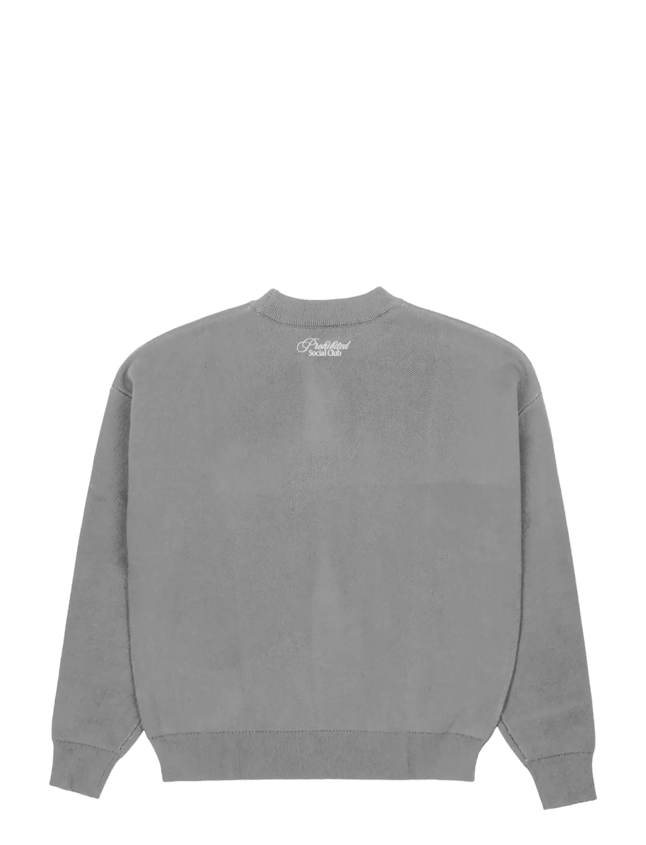 Prohibited - Emblem Knit Sweater - Ümara kaelusega - grey - 2