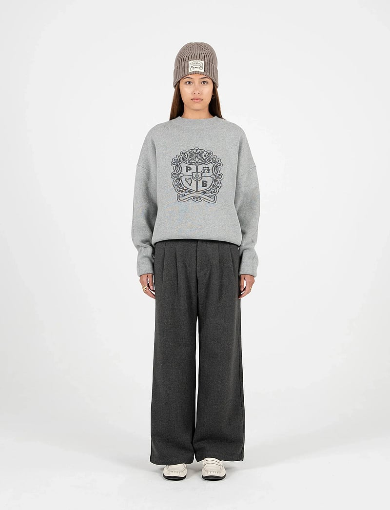 Prohibited - Emblem Knit Sweater - rund hals - grey - 0