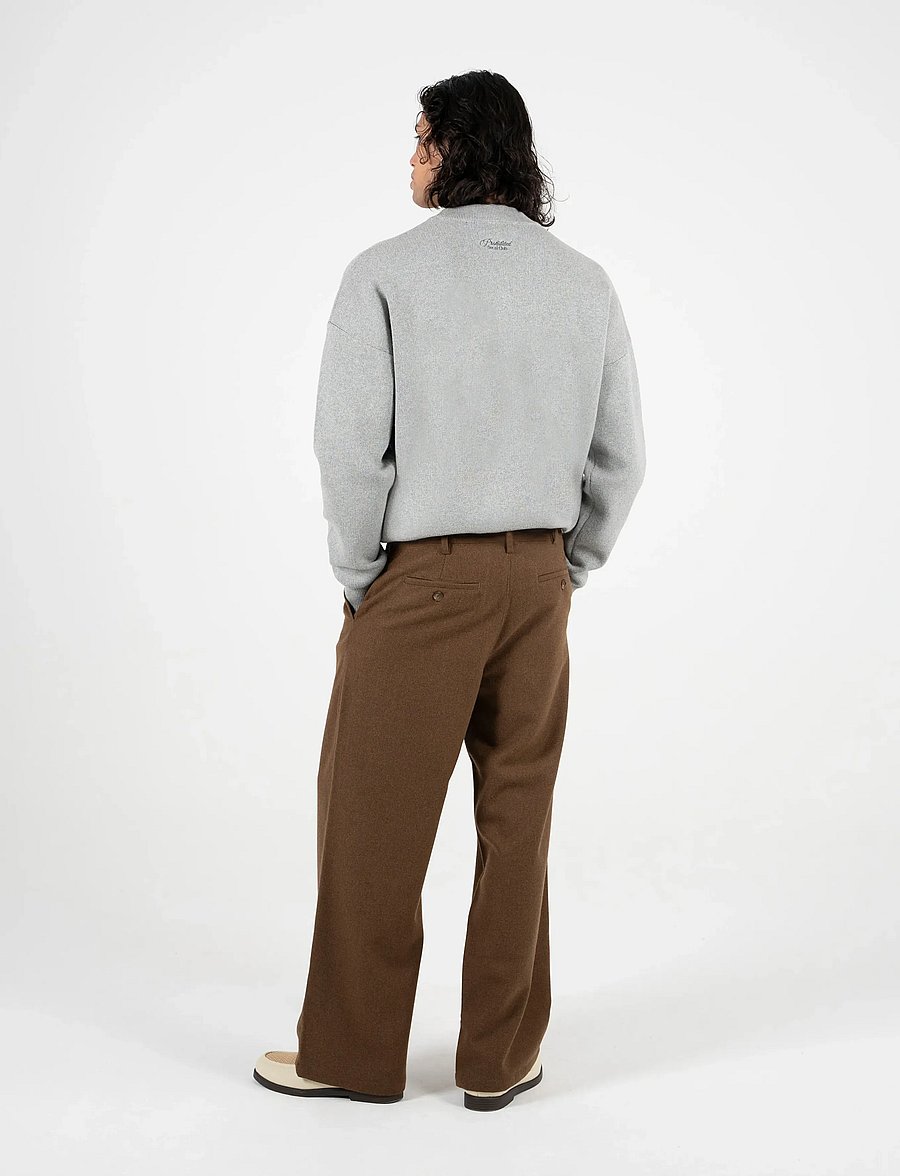 Prohibited - Emblem Knit Sweater - Ümara kaelusega - grey - 4