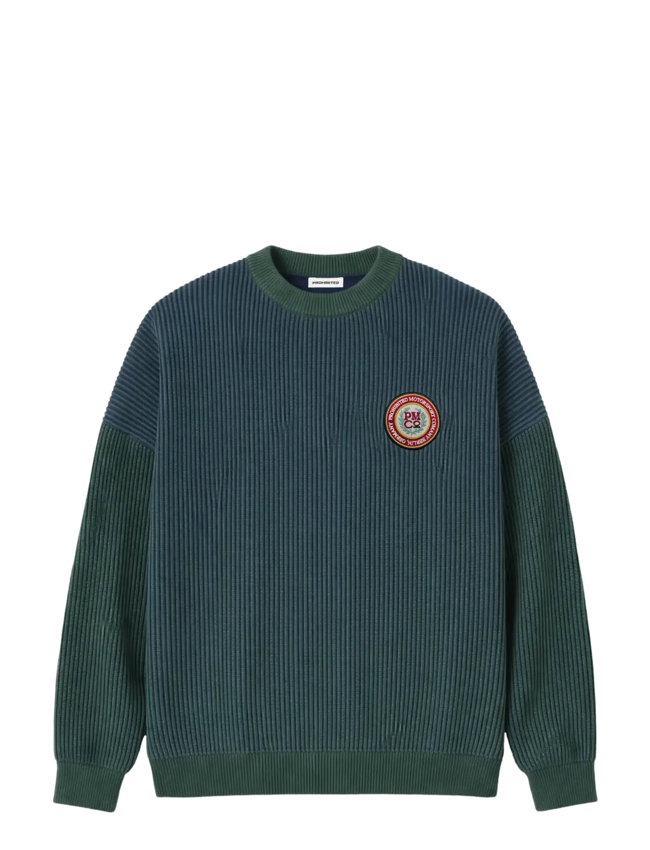 Prohibited Cutoff Knit Sweater Green - Rundhals - GREEN / green