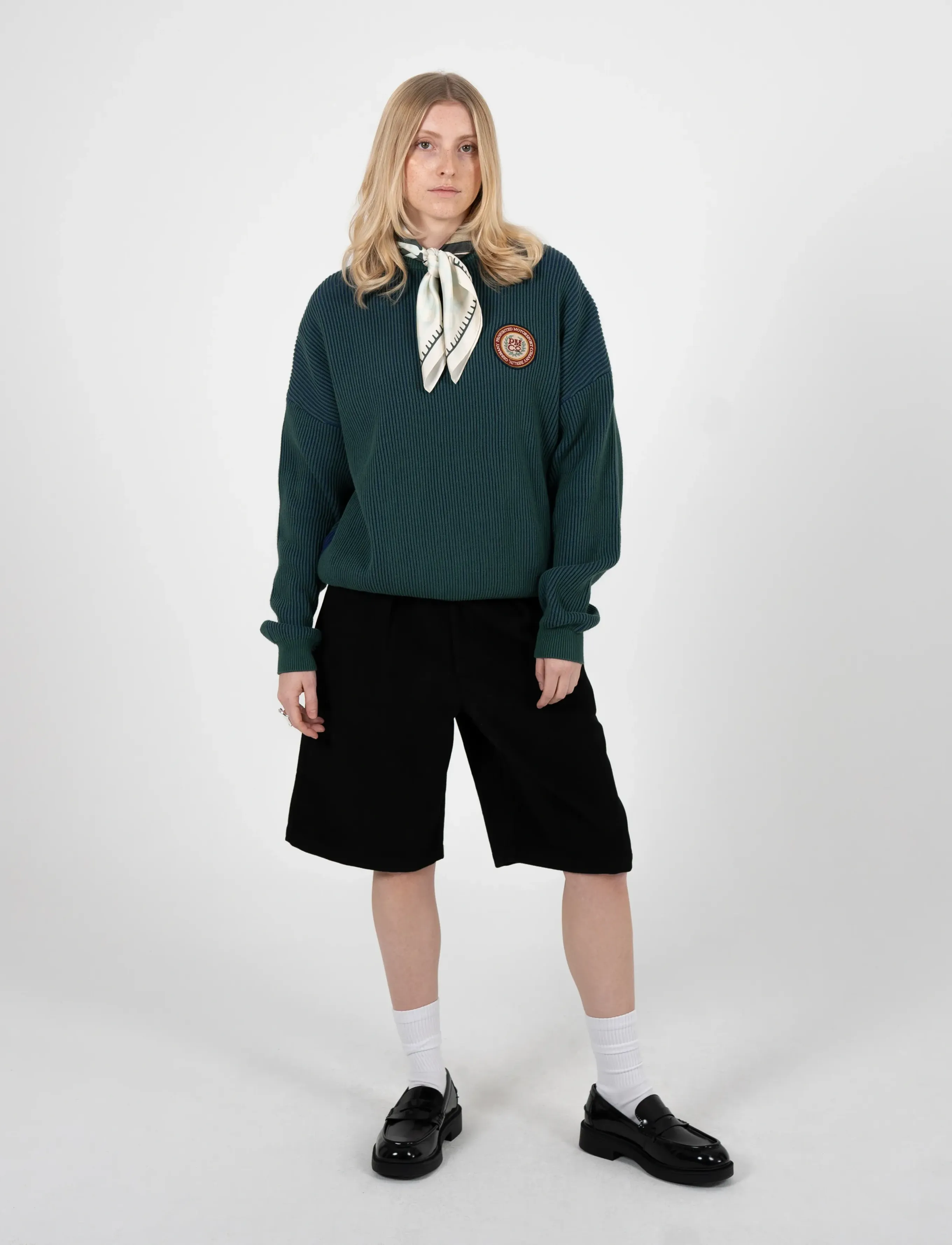 Prohibited Cutoff Knit Sweater Green, Ribstrikket Sweater, Grøn, Str: XL