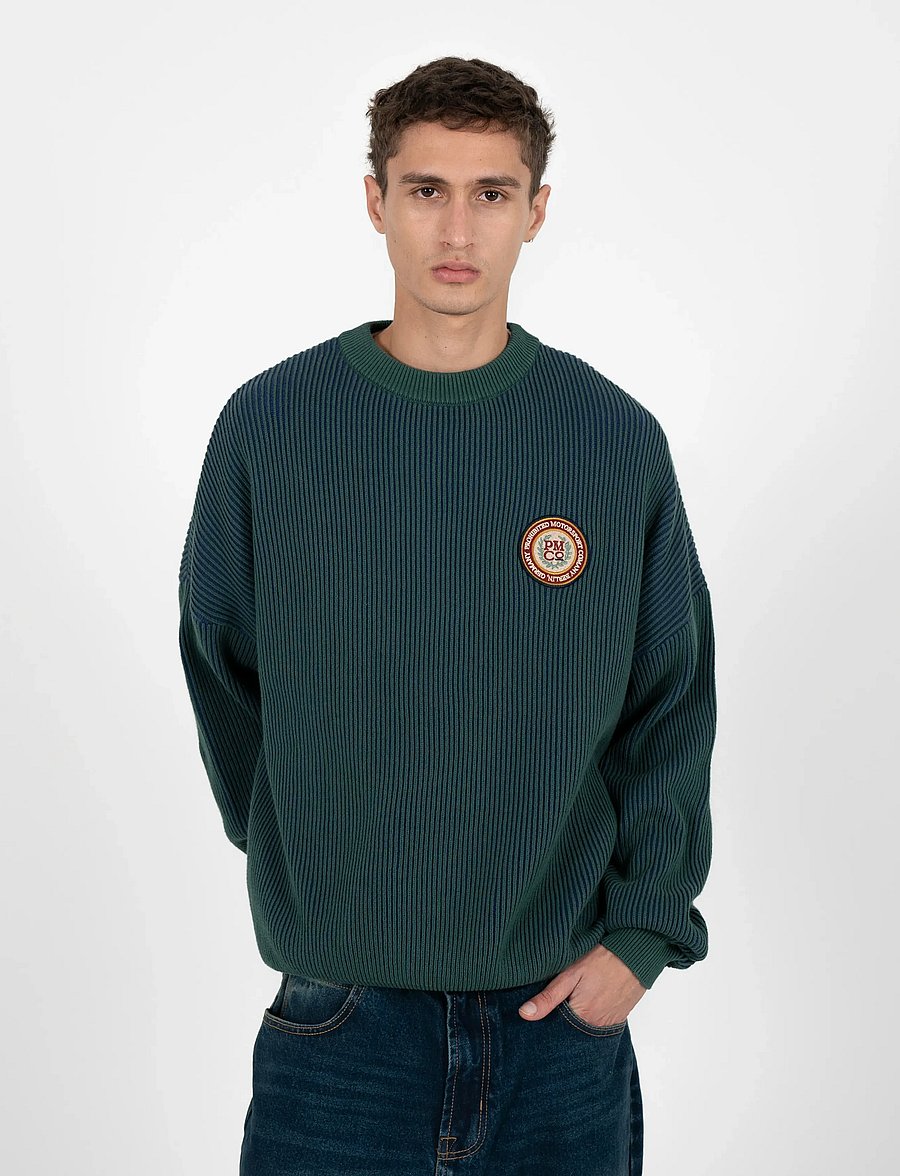 Prohibited - Cutoff Knit Sweater Green - rundhalsad - green - 3