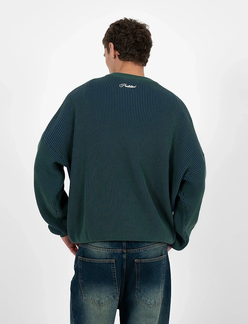 Prohibited - Cutoff Knit Sweater Green - Ümmarguse kaelusega kudumid - green - 5