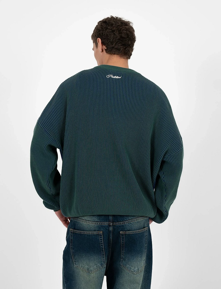 Prohibited - Cutoff Knit Sweater Green - rundhalsad - green - 5