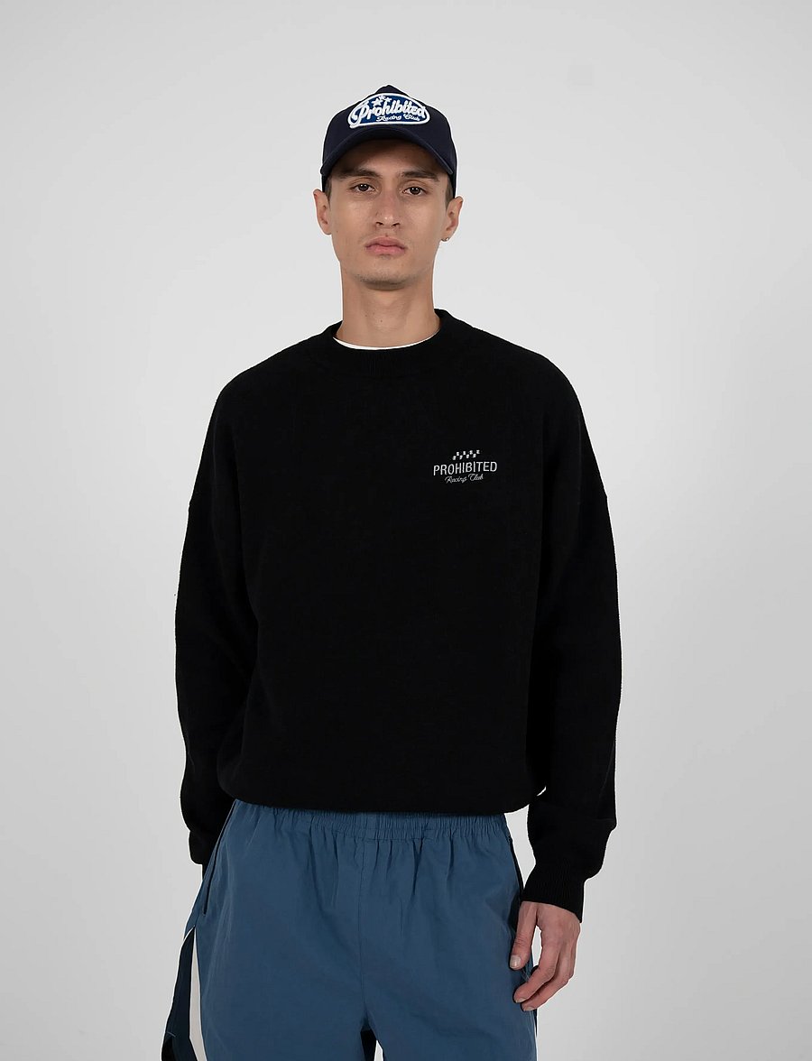Prohibited - Vortex Knit Sweater Black - rund hals - black - 4