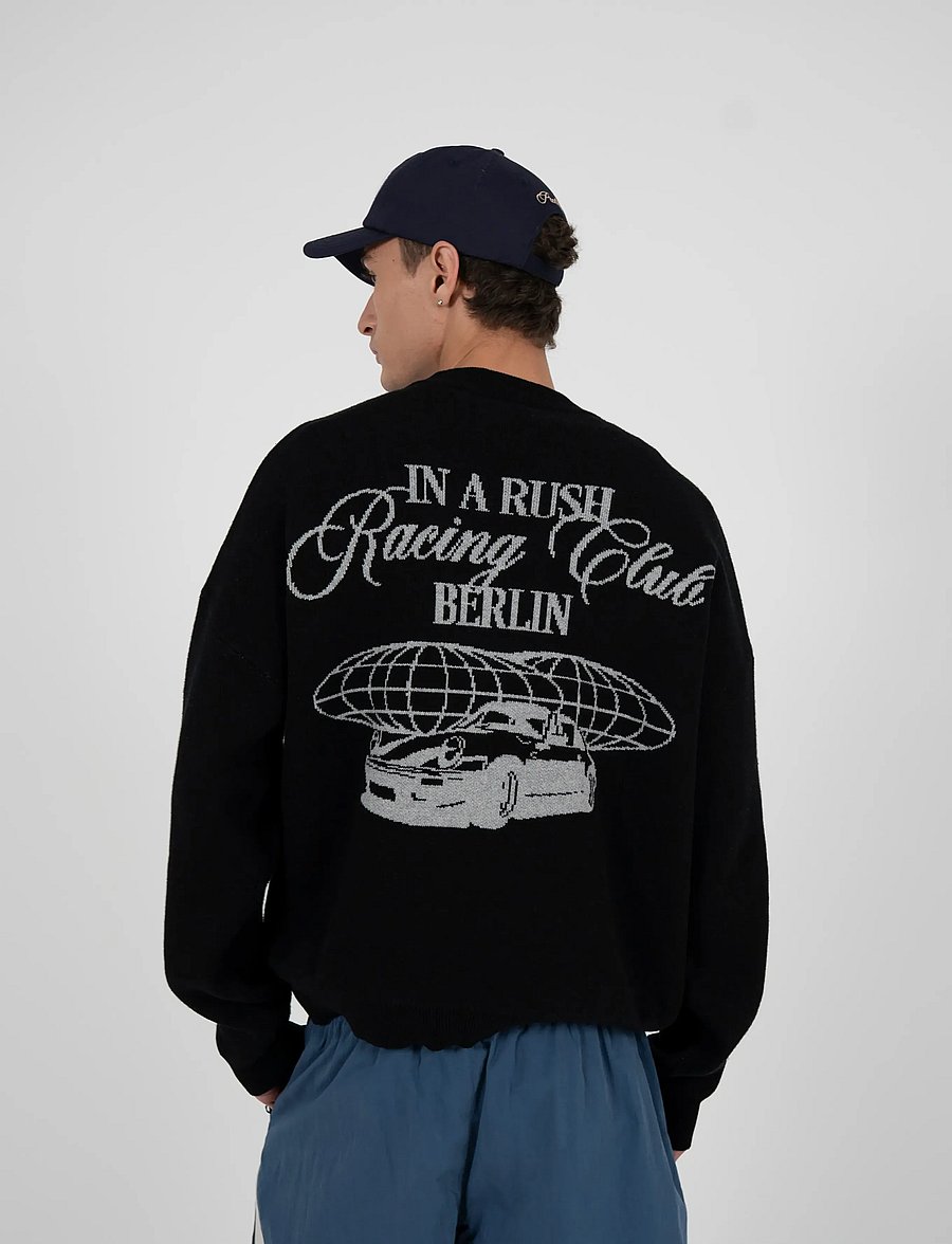 Prohibited - Vortex Knit Sweater Black - rund hals - black - 5