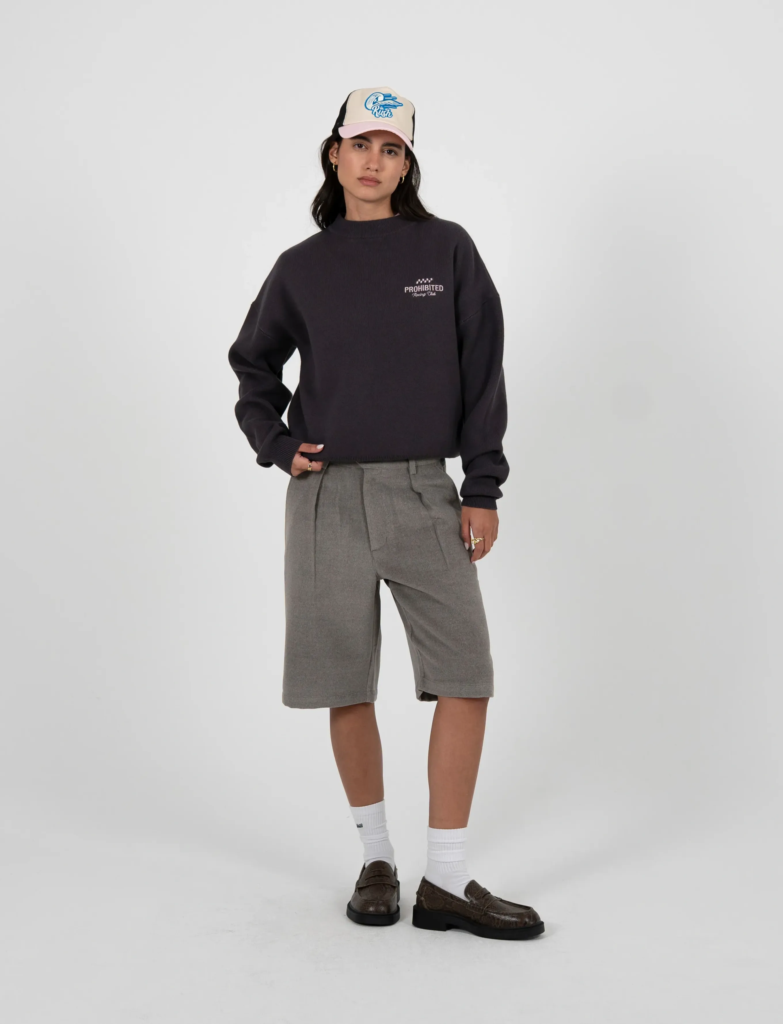 Prohibited - Vortex Knit Sweater Brown - round necks - brown - 5