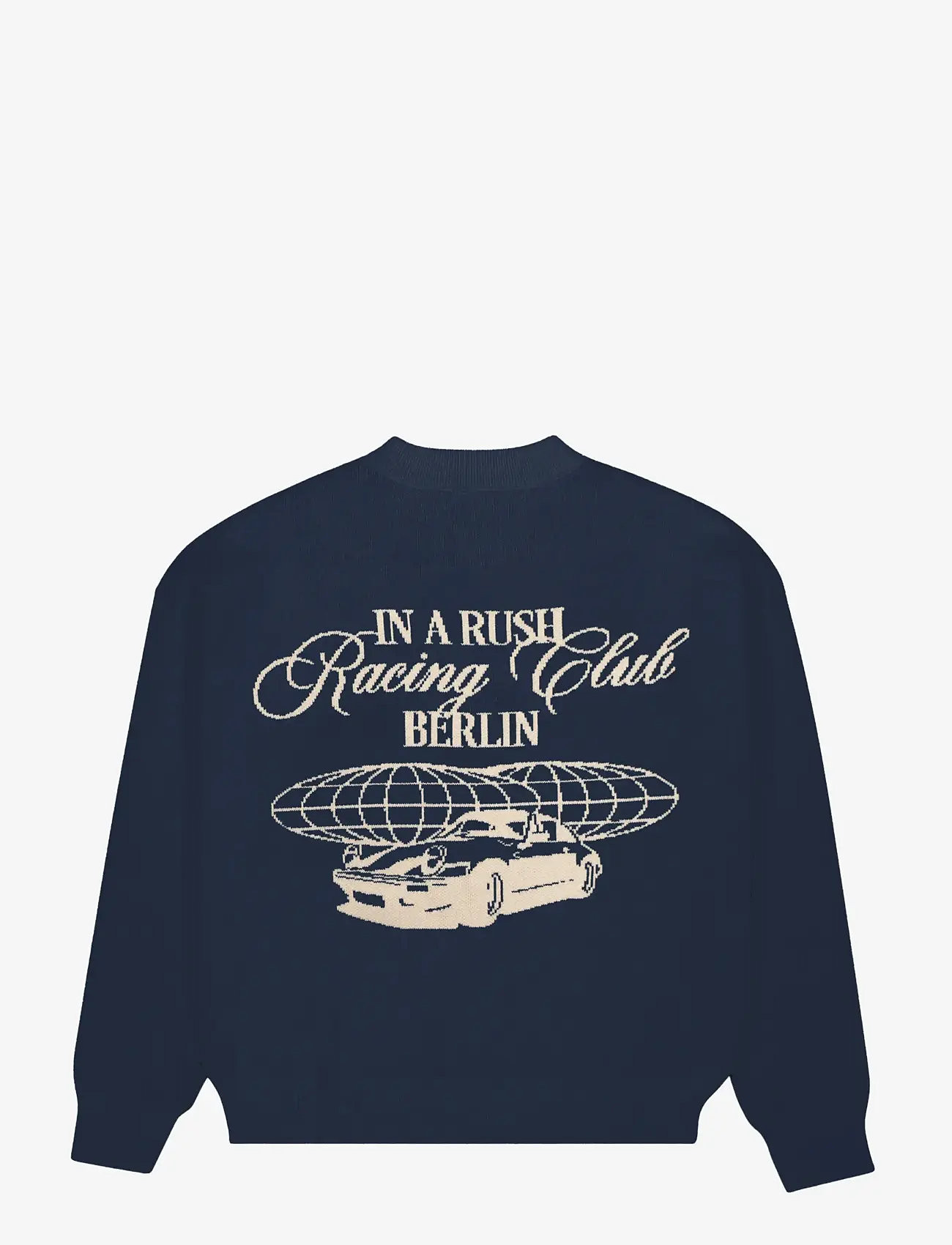 Prohibited - Vortex Knit Sweater Navy - rundhalsad - navy - 2